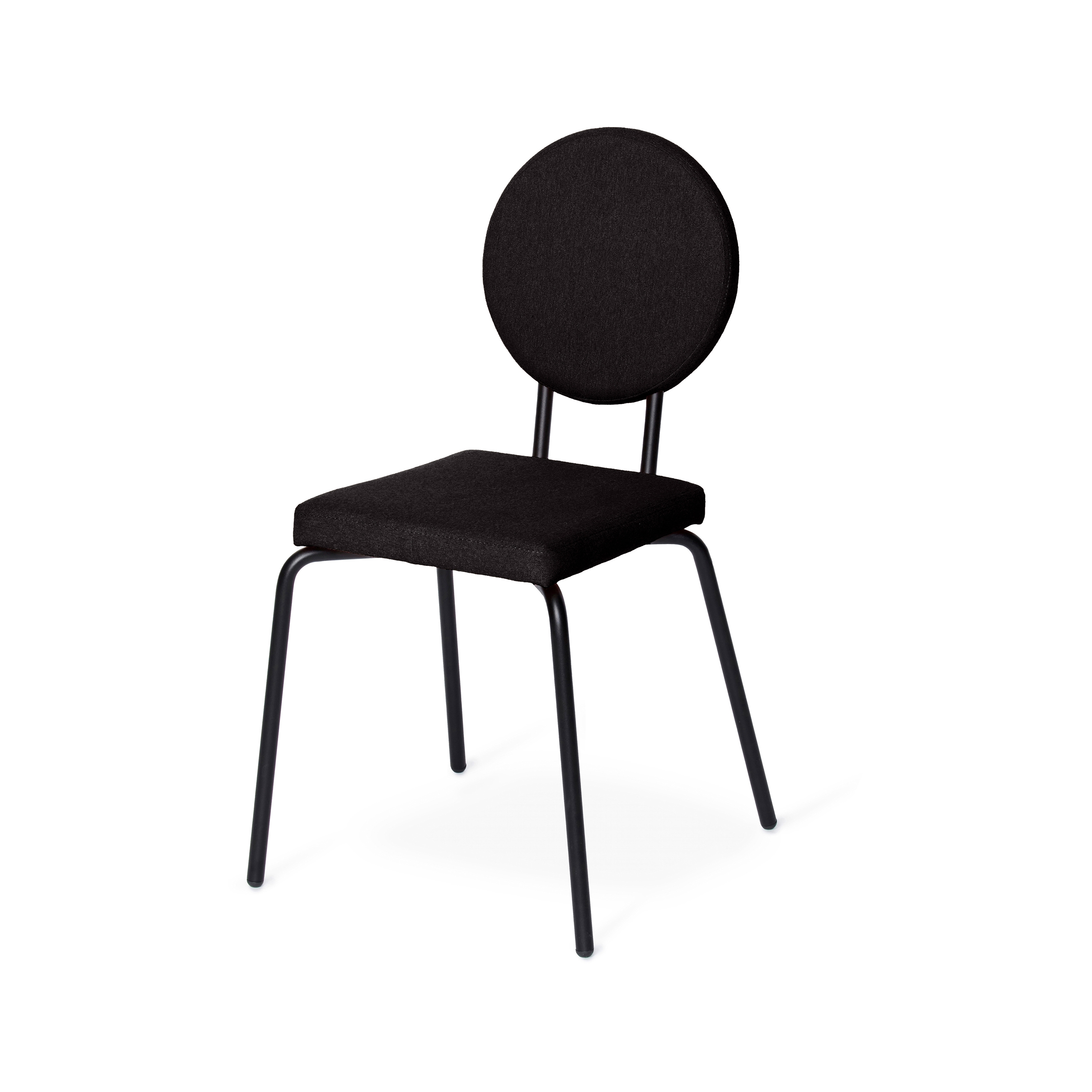 Option Chair Black, Square seat, round backrest