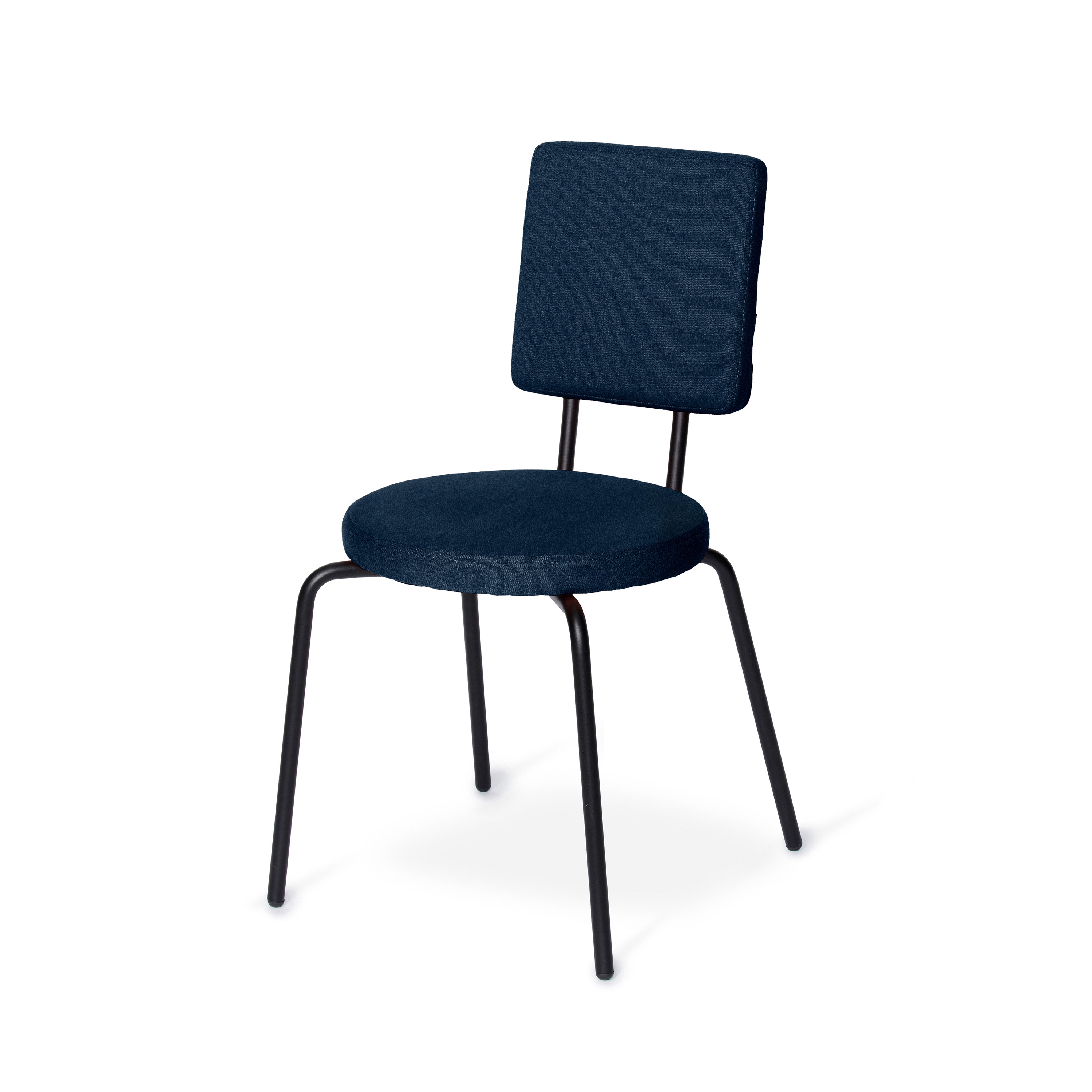 Option Chair Darkblue, Round seat, square backrest