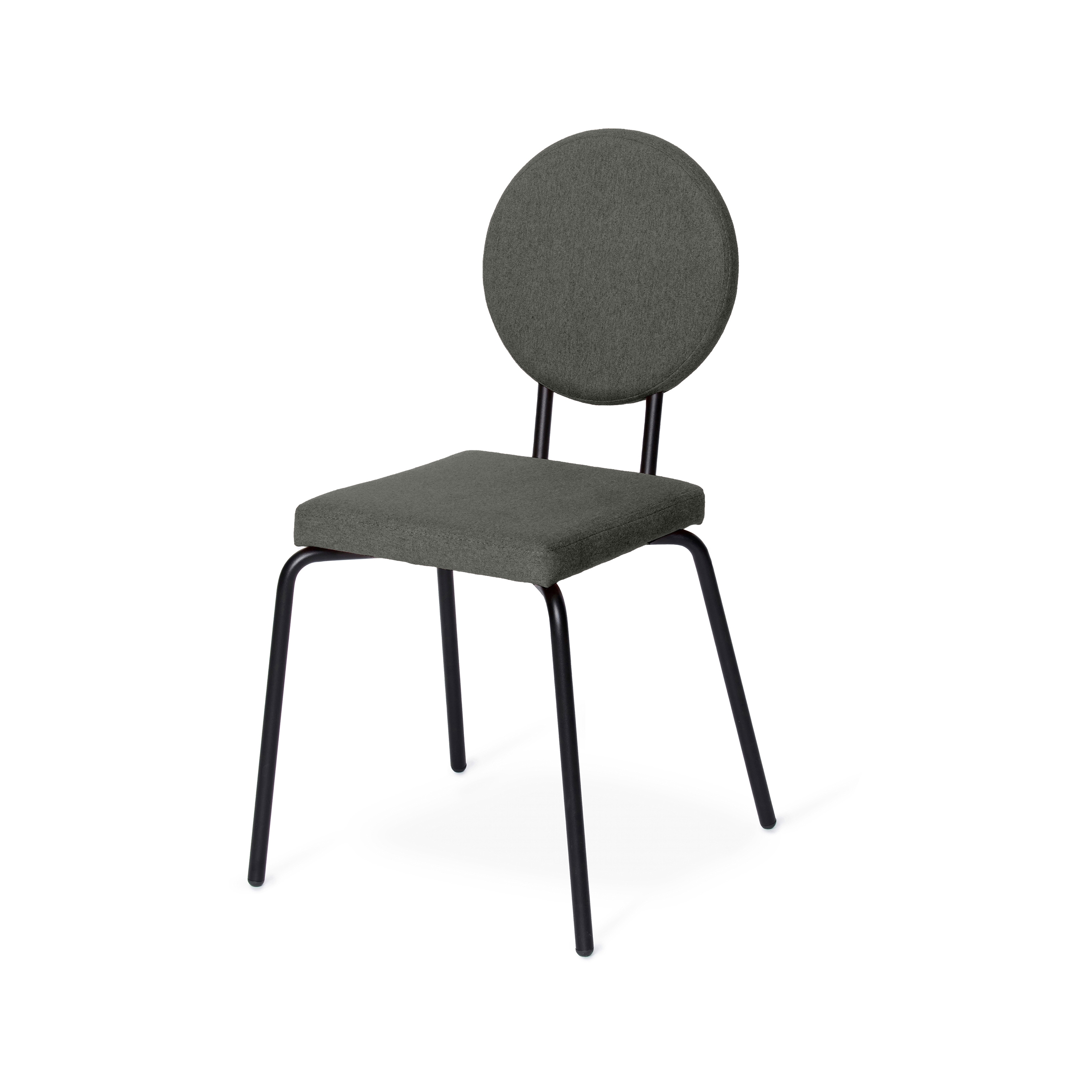 Option Chair Darkgrey, Square seat, round backrest