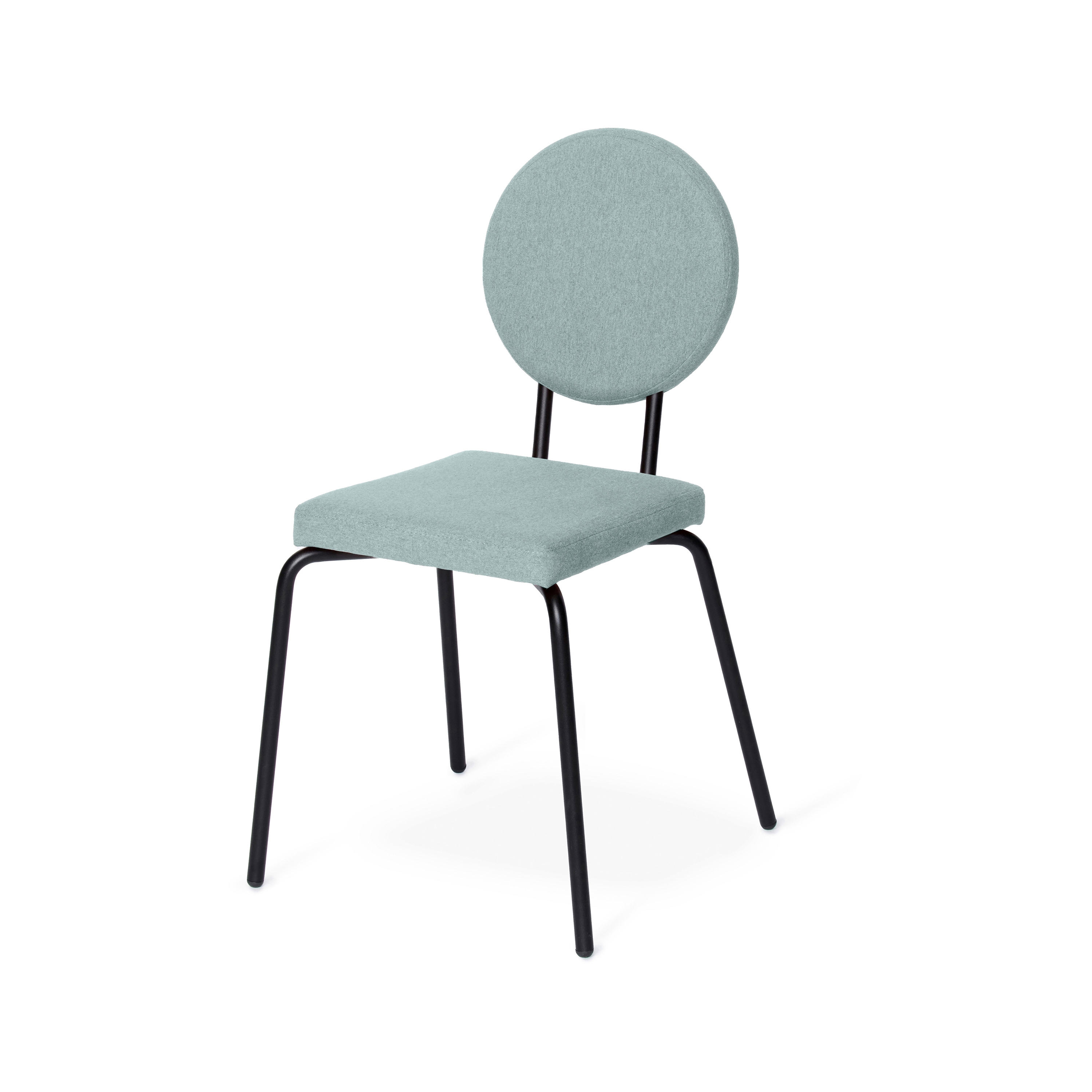 Option Chair Lightblue, Square seat, round backrest