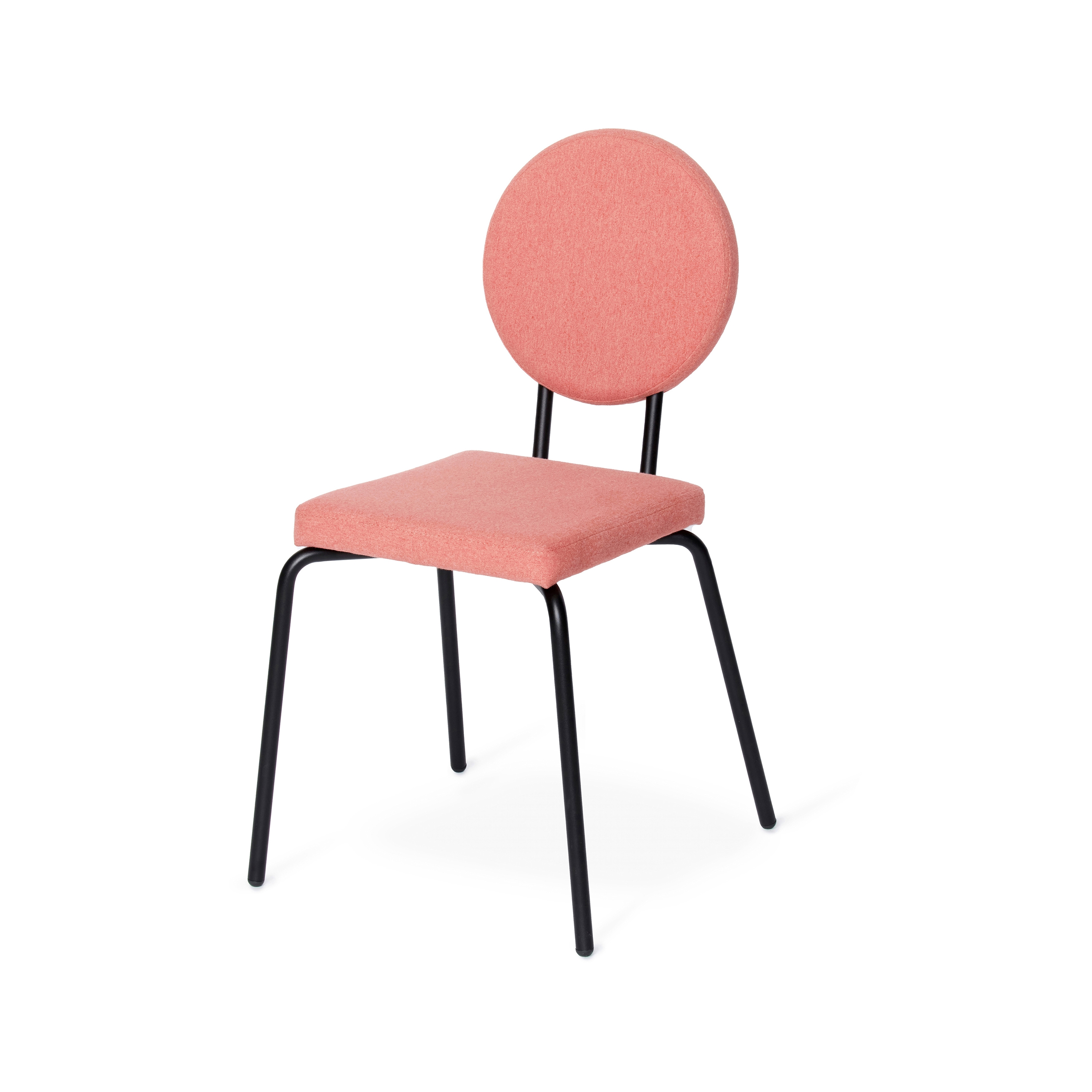 Option Chair Pink, Square seat, round backrest