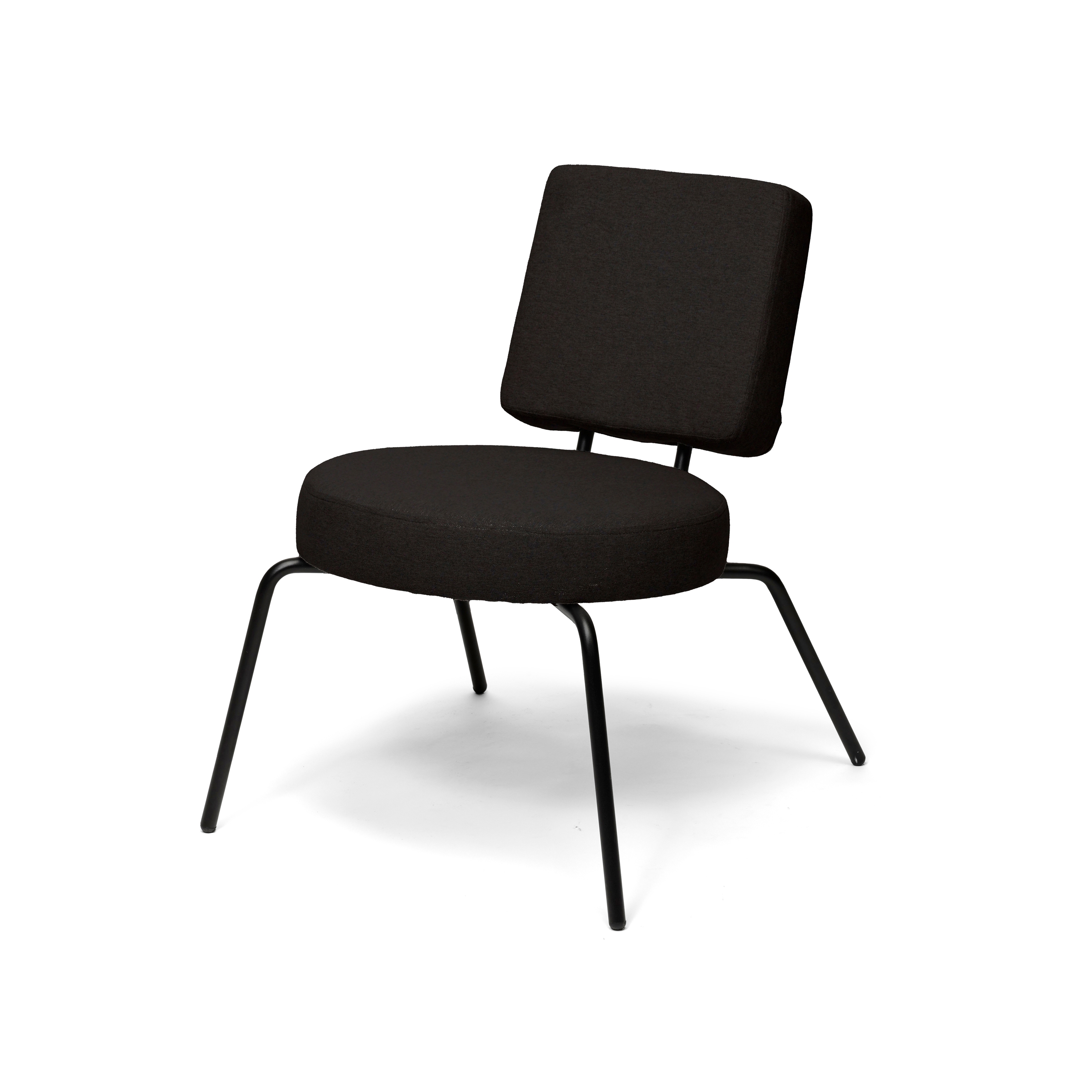 Option Lounge Black, Round seat, square backrest