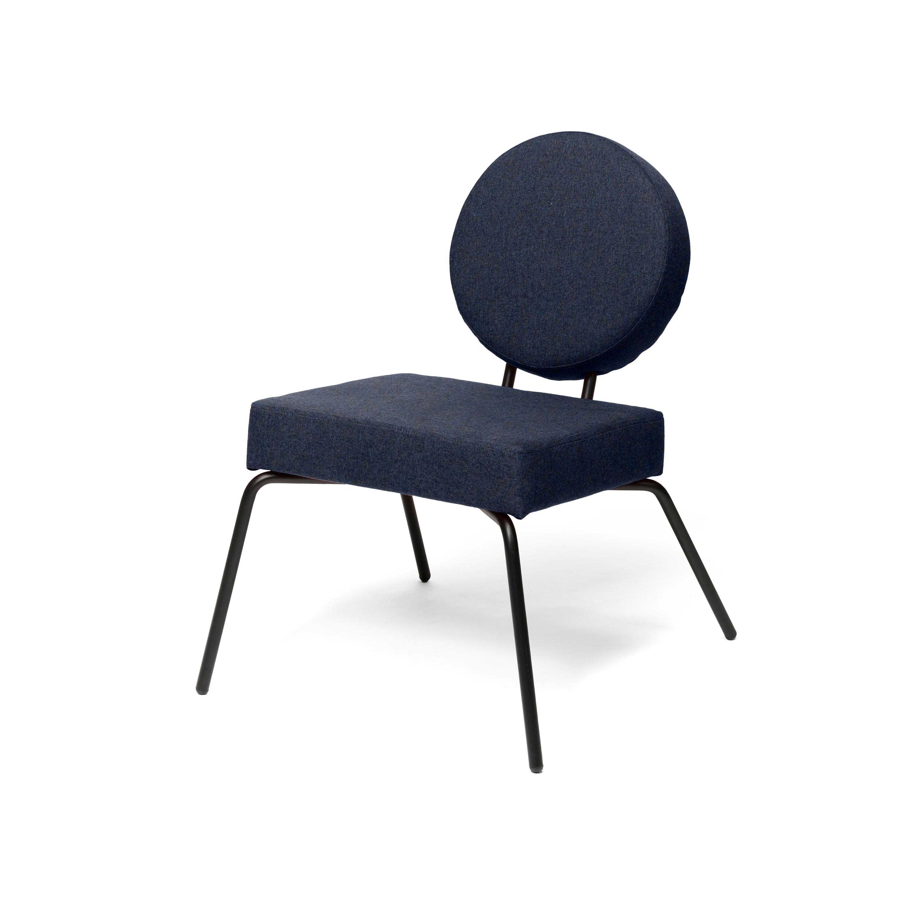 Option Lounge Darkblue, Square seat, round backrest