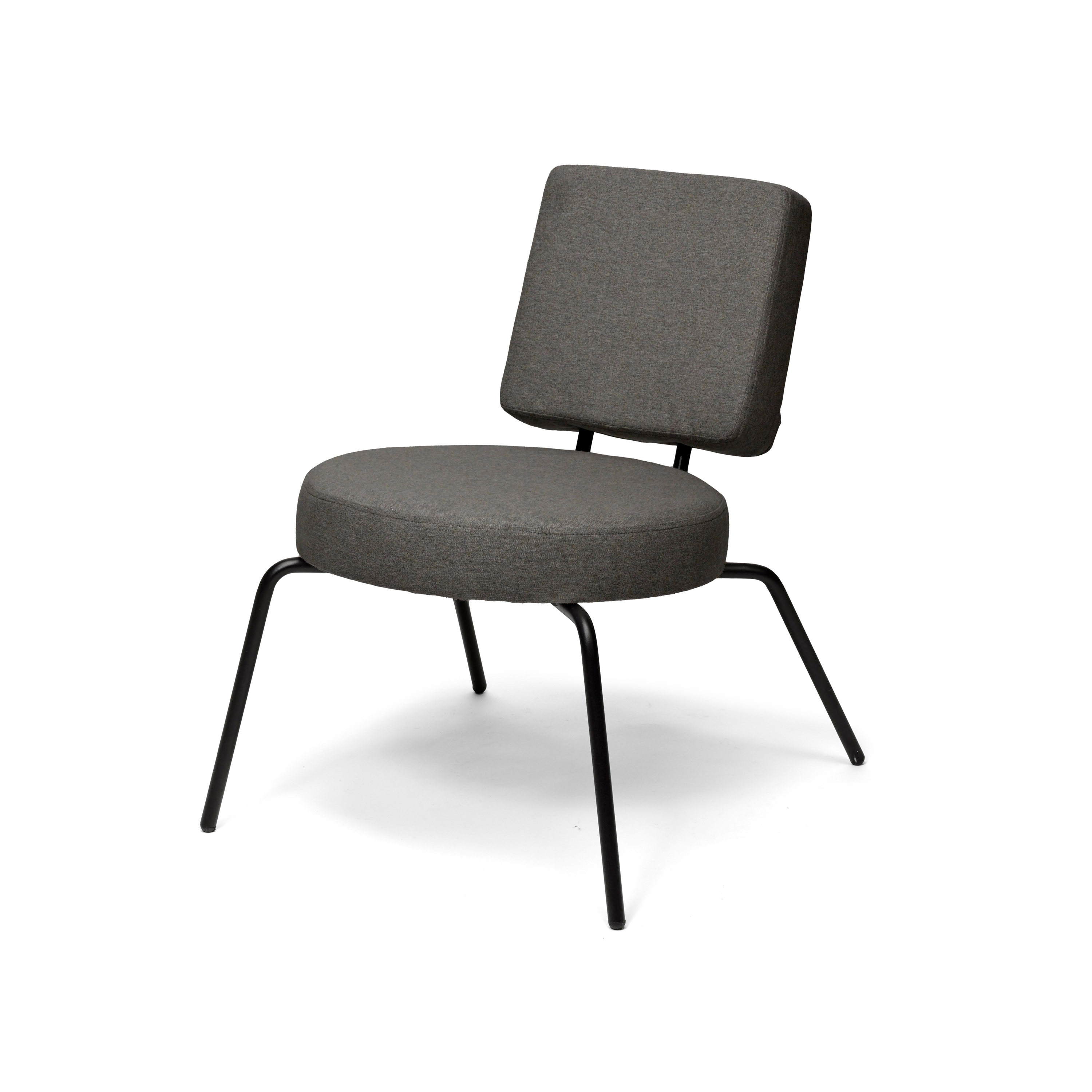 Option Lounge Darkgrey, Round seat, square backrest