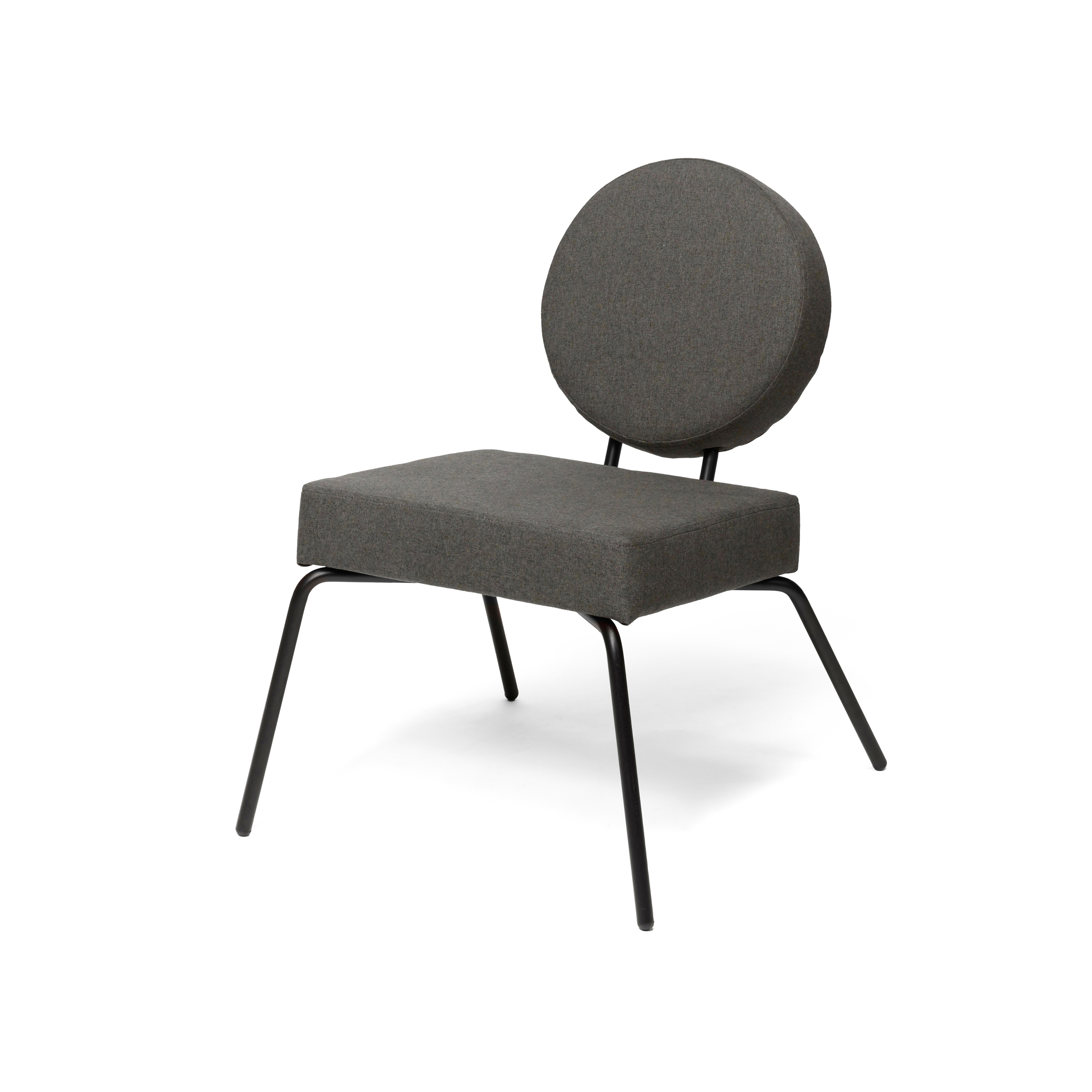 Option Lounge Darkgrey, Square seat, round backrest