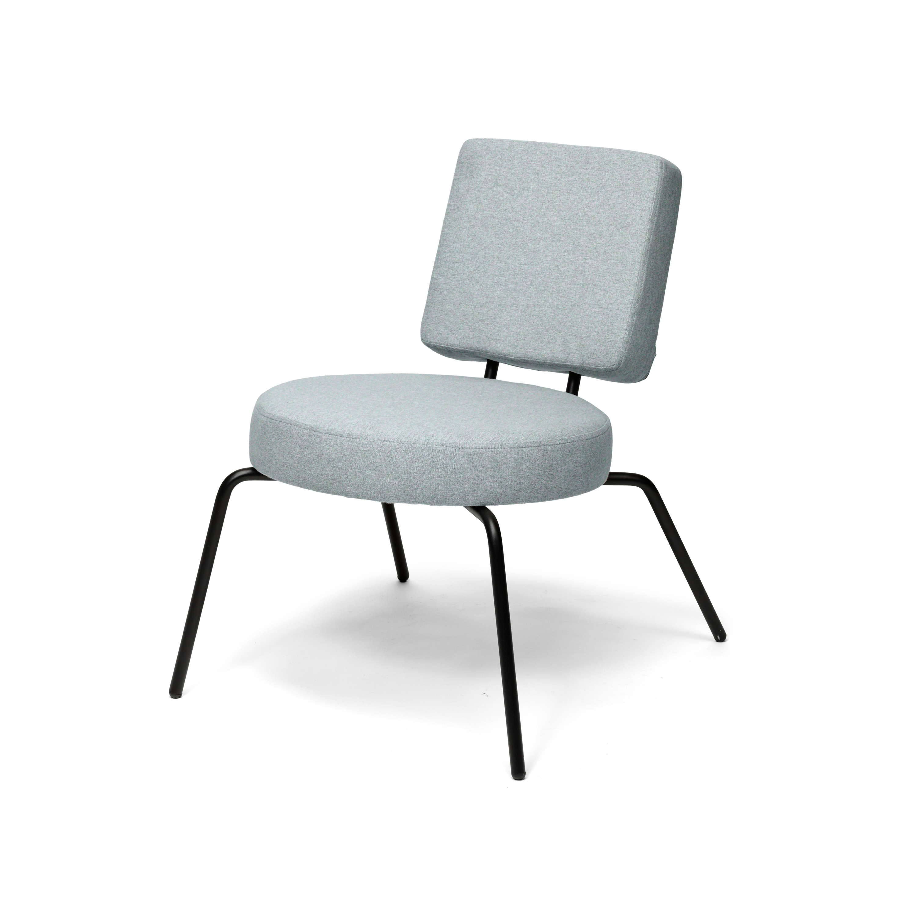 Option Lounge Lightblue, Round seat, square backrest
