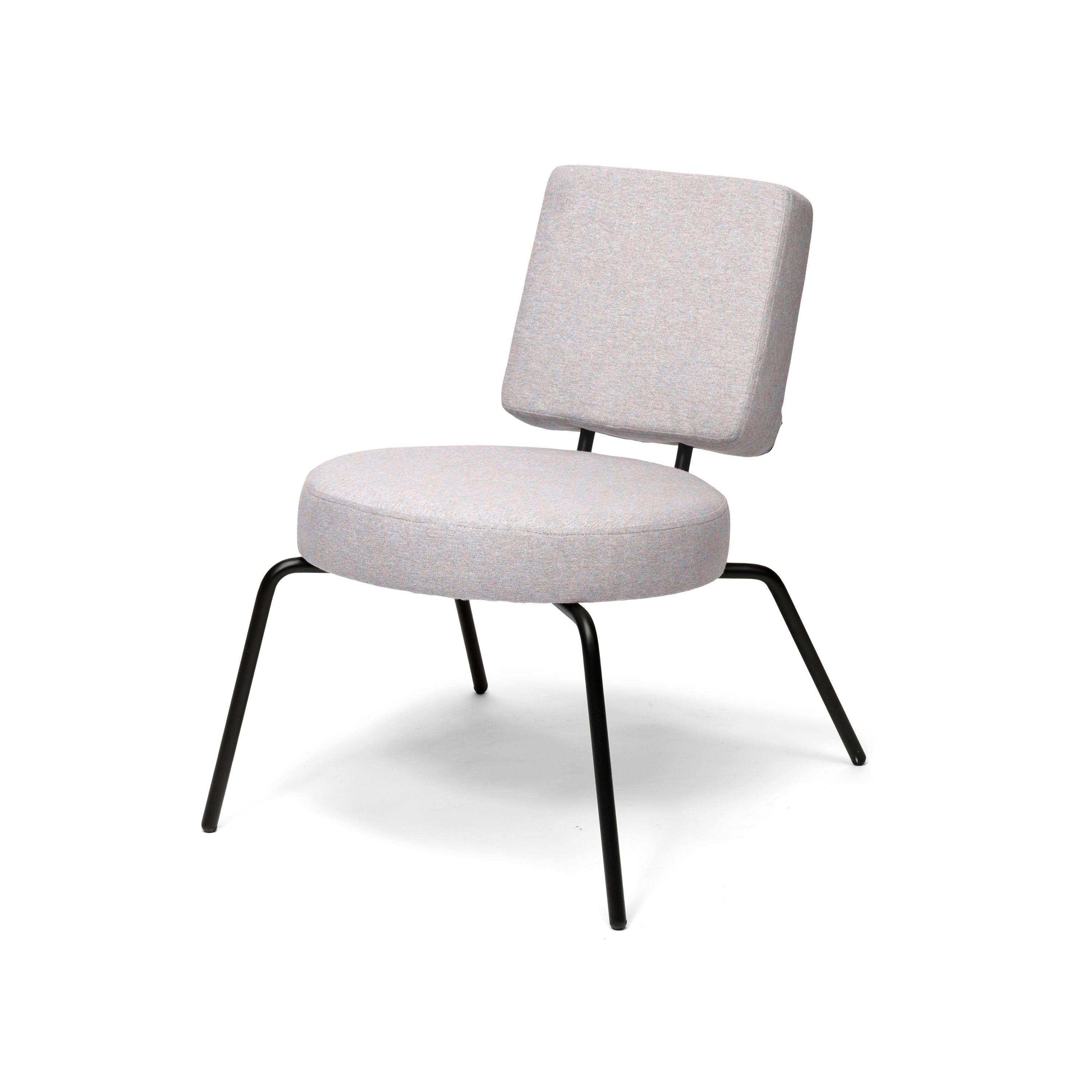 Option Lounge Lightgrey, Round seat, square backrest