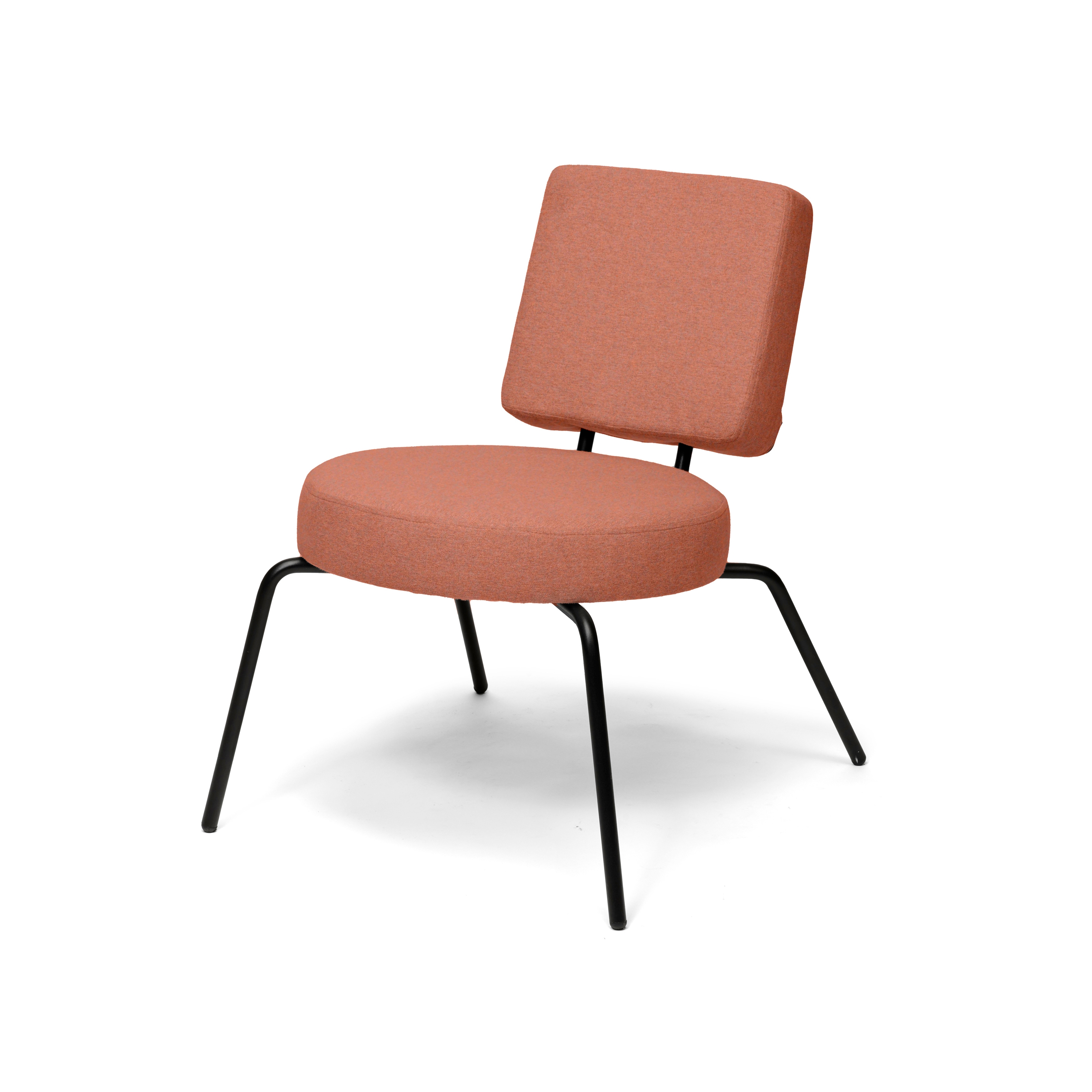 Option Lounge Pink, Round seat, square backrest