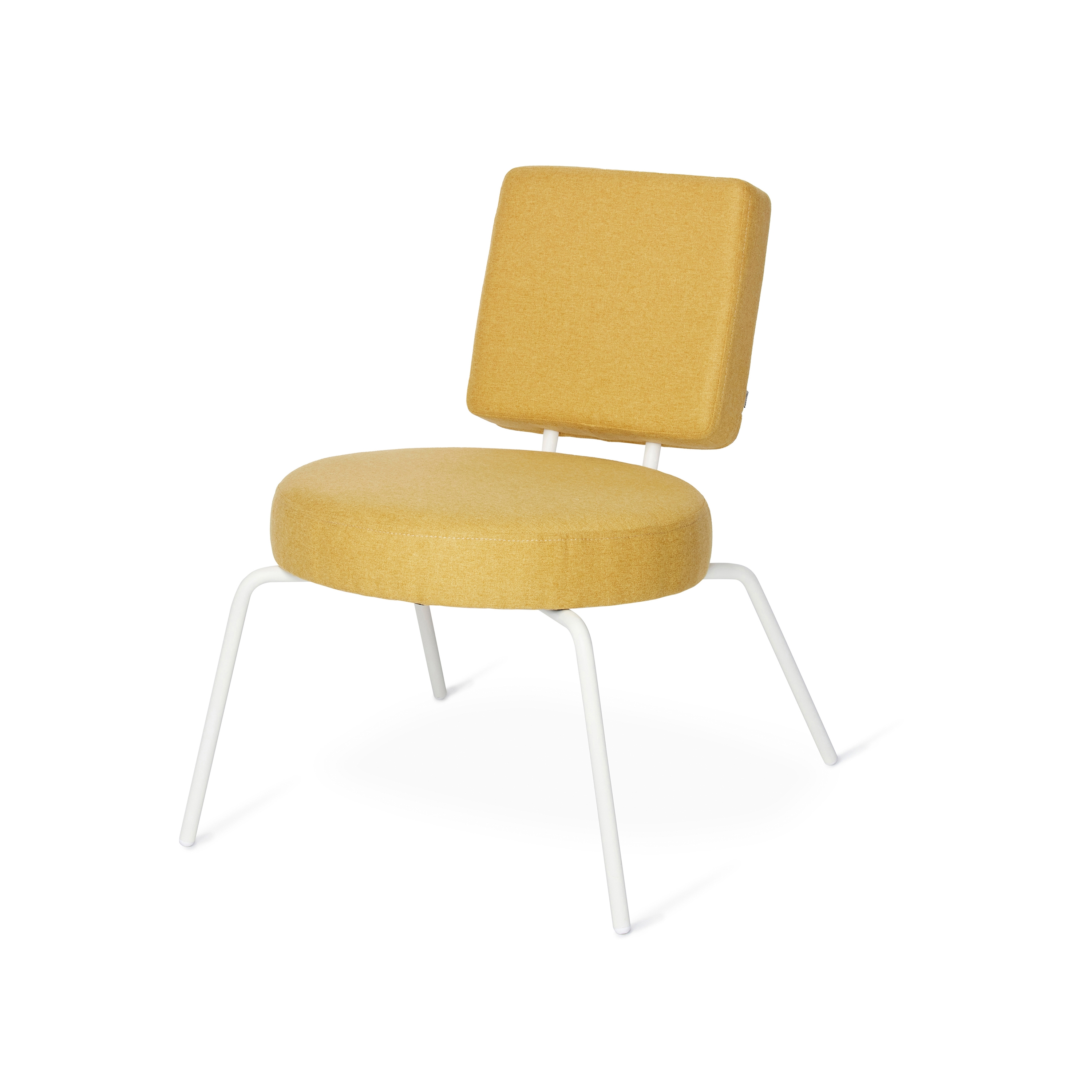 Option Lounge Yellow, Round seat, square backrest