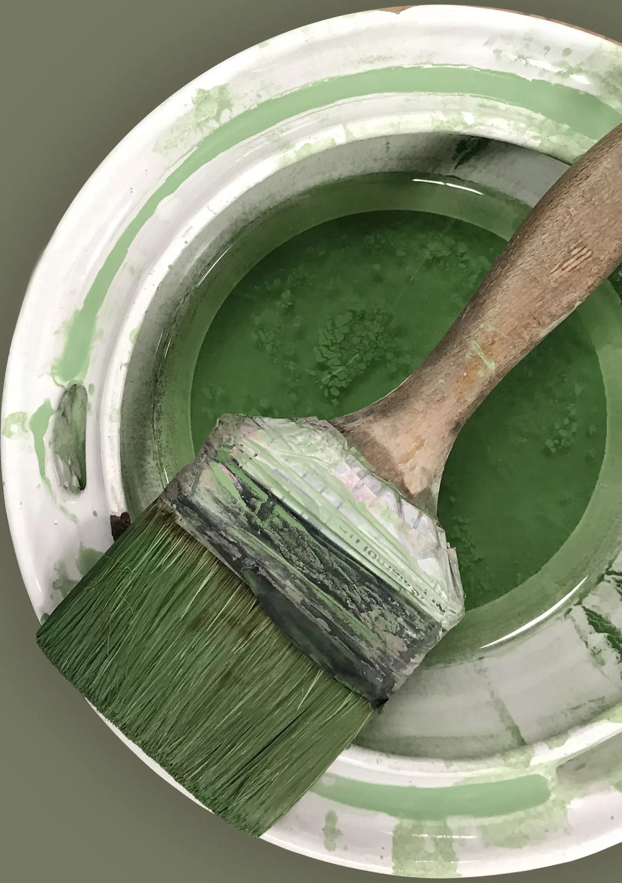 Ceramica Francesco De Maio - Pennellato a Mano Verde Verticale Verde Verticale 3