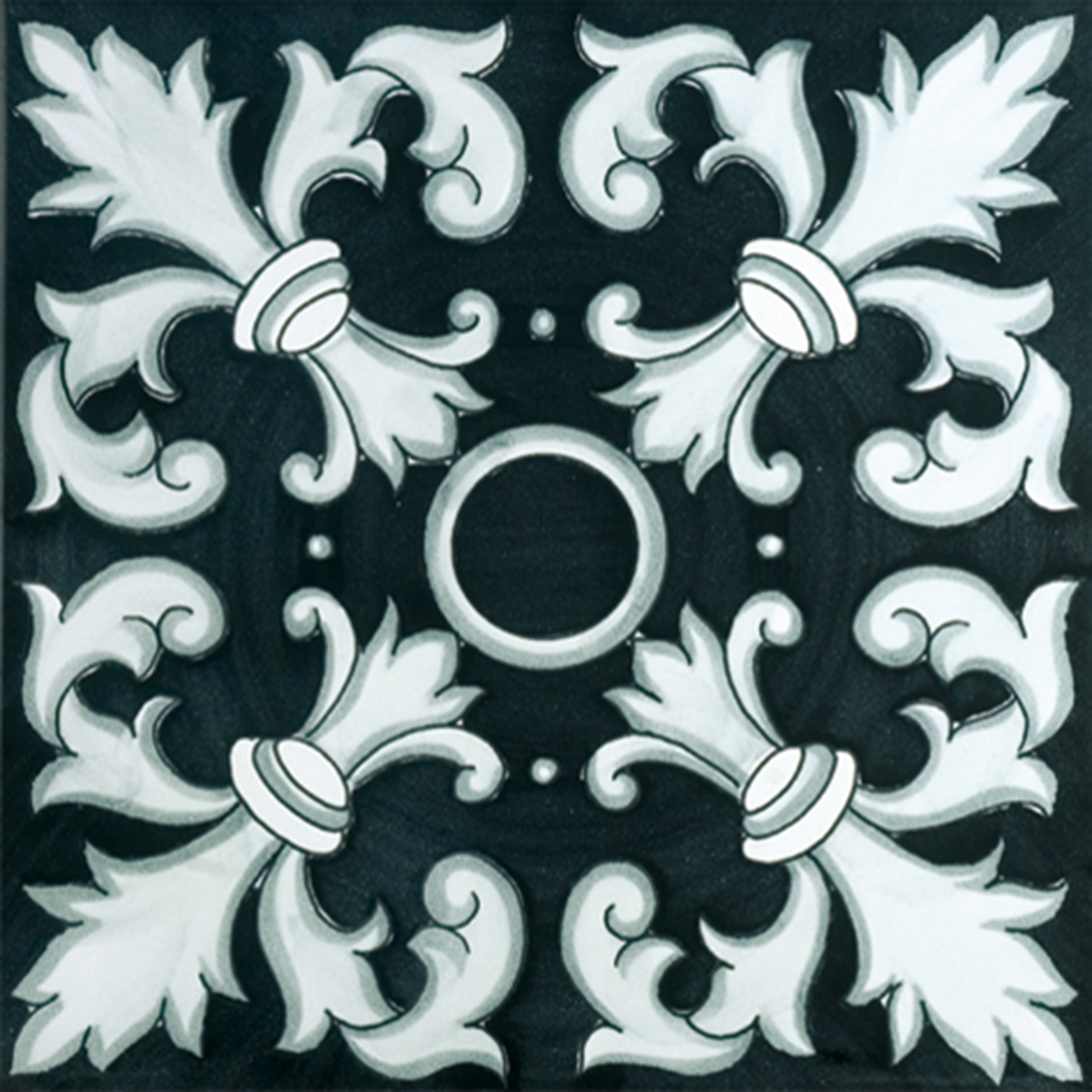 Display product Fiori Scuri Crapolla Nero from manufacturer Ceramica Francesco De Maio