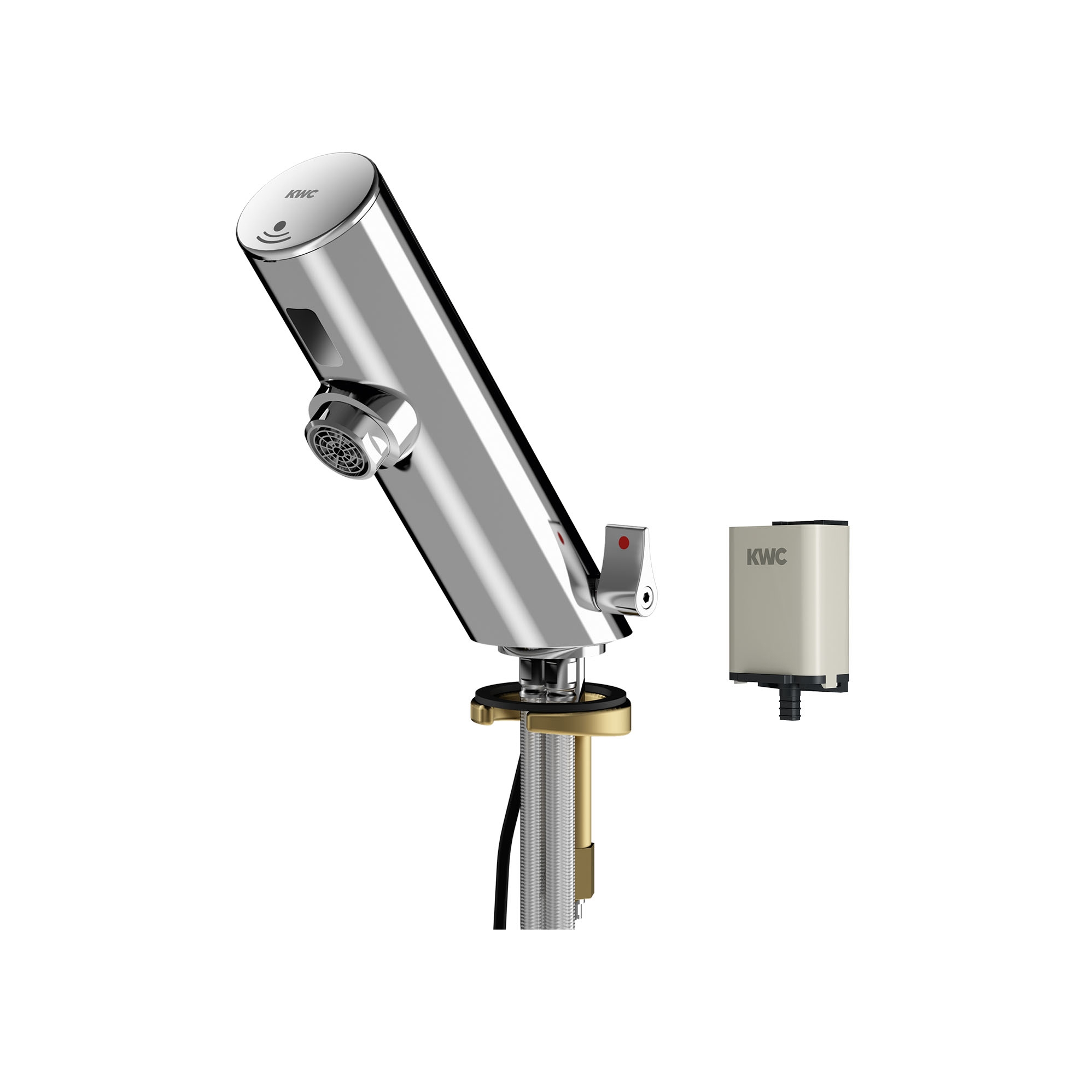 Display product F3E-Mix Electronic pillar mixer with battery compartment from manufacturer KWC Professional