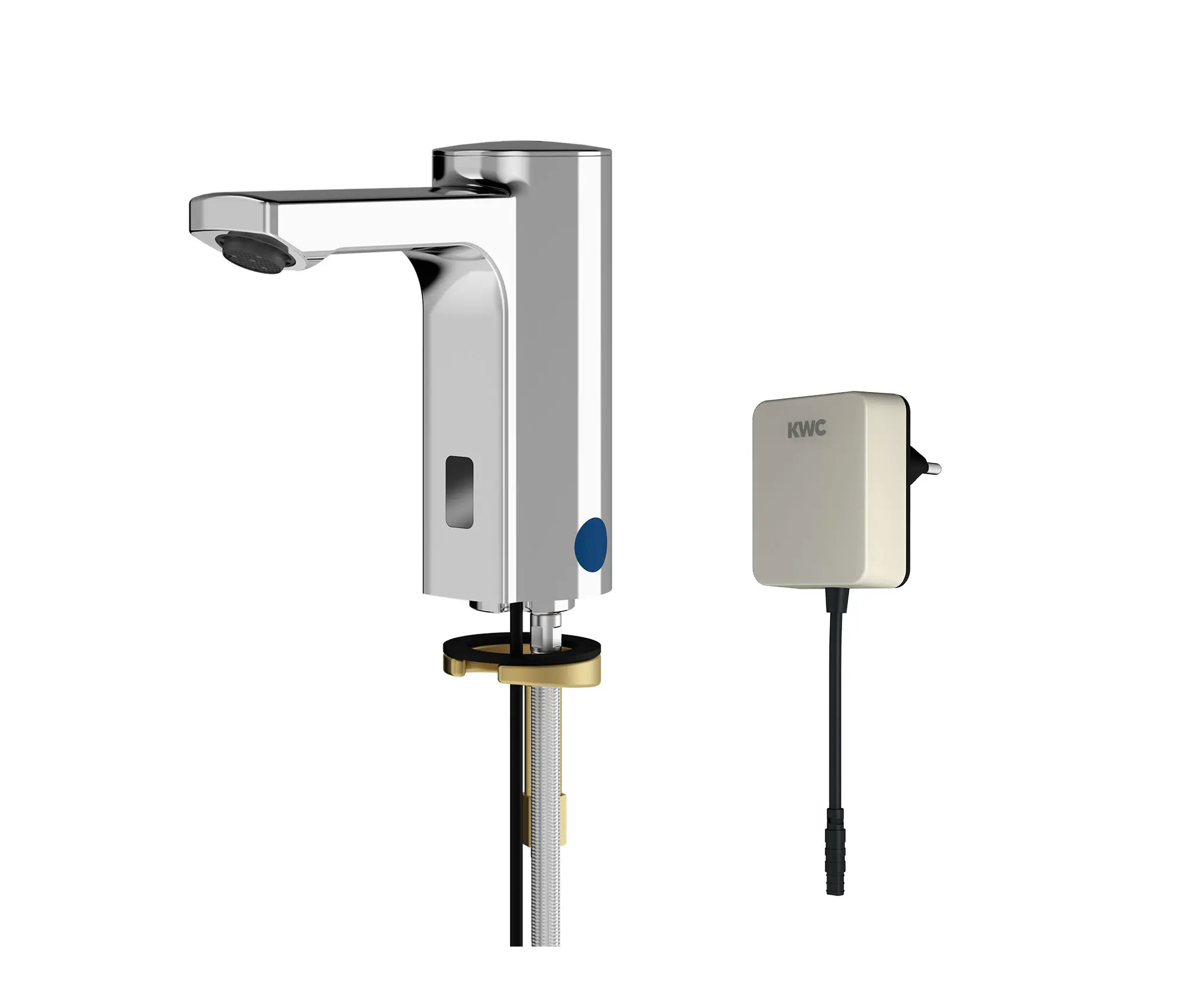 KWC Professional - F5E Electronic pillar tap with plug-in power supply unit