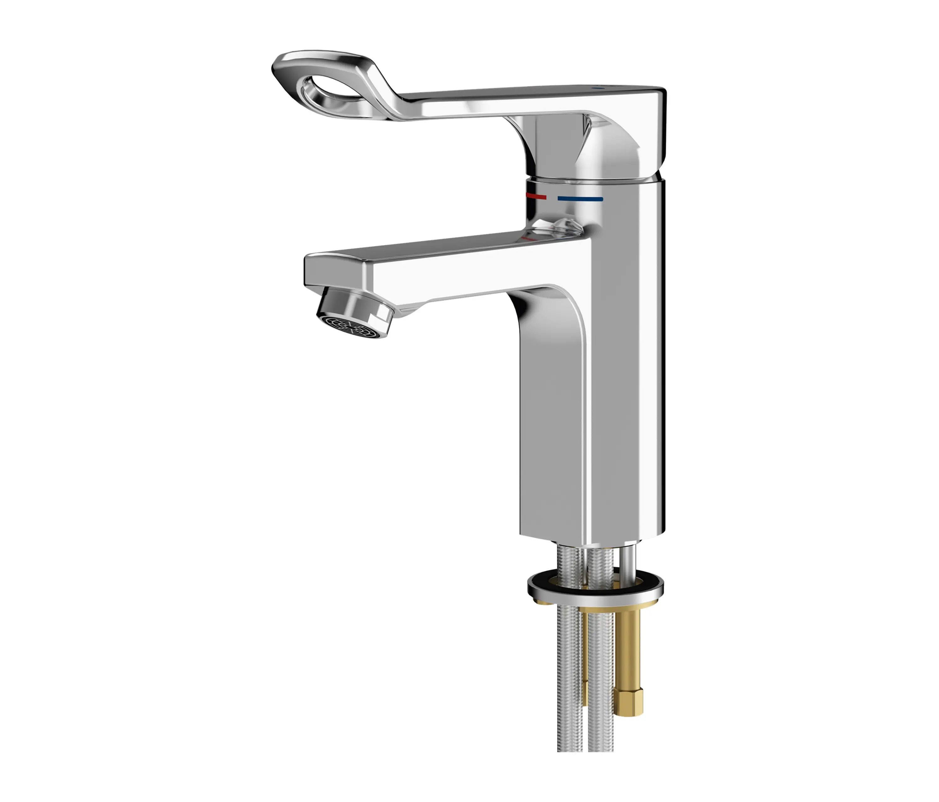 KWC Professional - F5L-Mix single-lever pillar mixer for accessible washing facilities