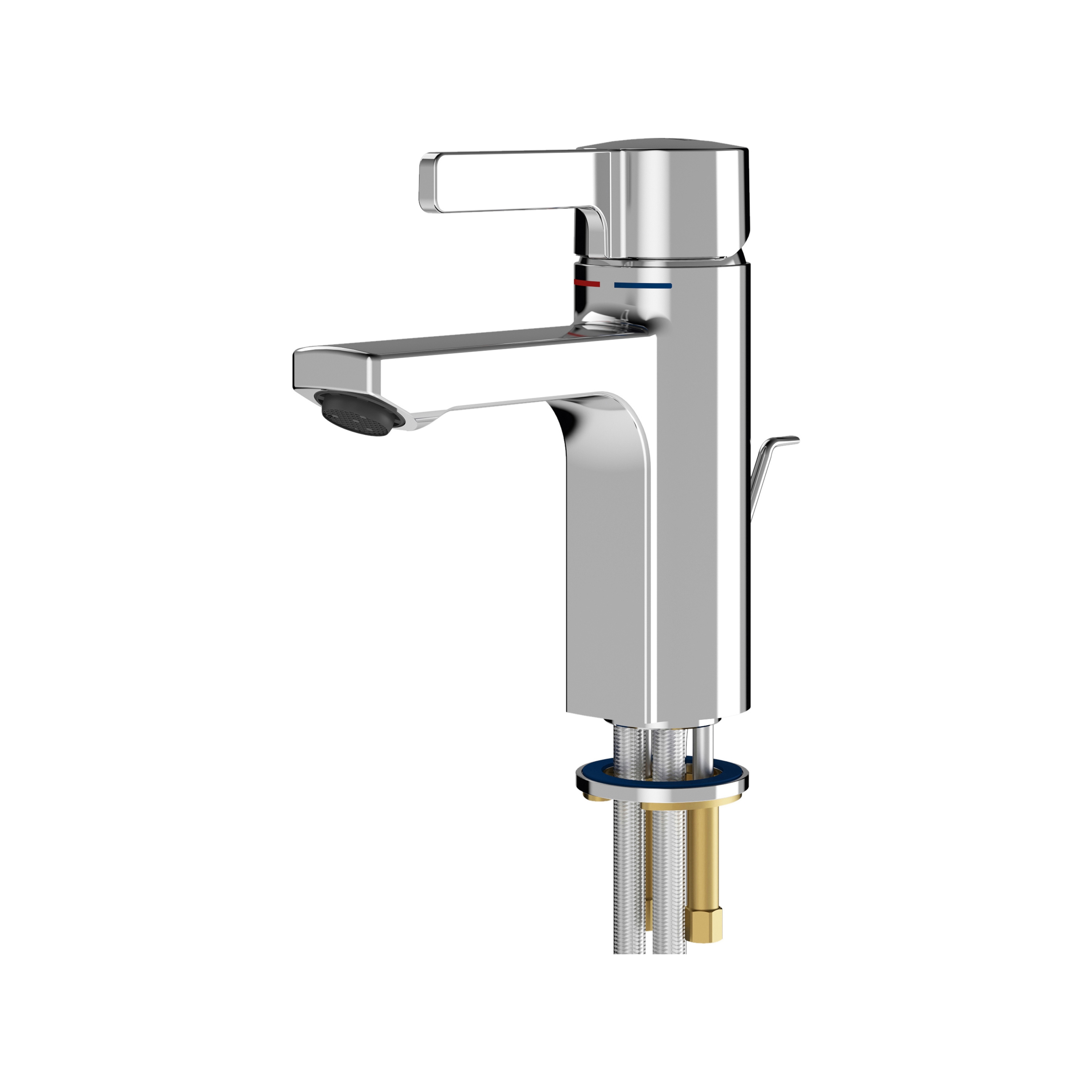 Mostrar el producto F5L-Mix single-lever pillar mixer with pop-up waste set del fabricante KWC Professional