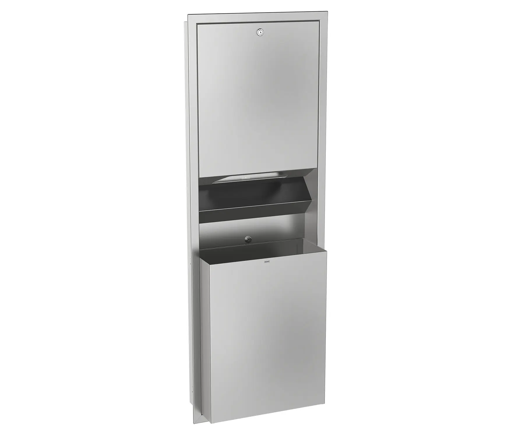 KWC Professional - RODAN paper towel dispenser/waste bin combination for recessed mounting