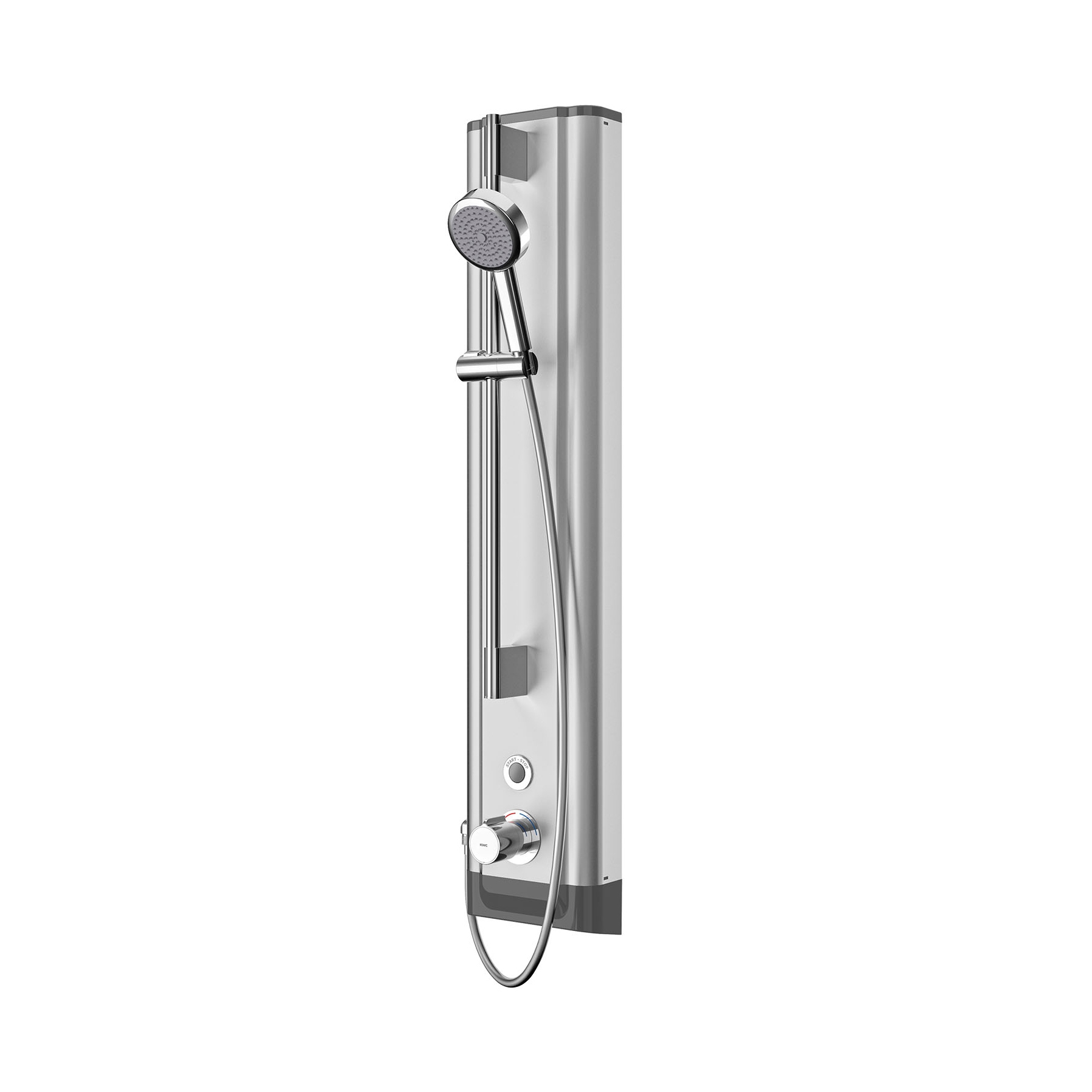 Mostra il prodotto Pannello doccia F5E-Therm in acciaio inox con kit di doccette manuali del produttore KWC Professional