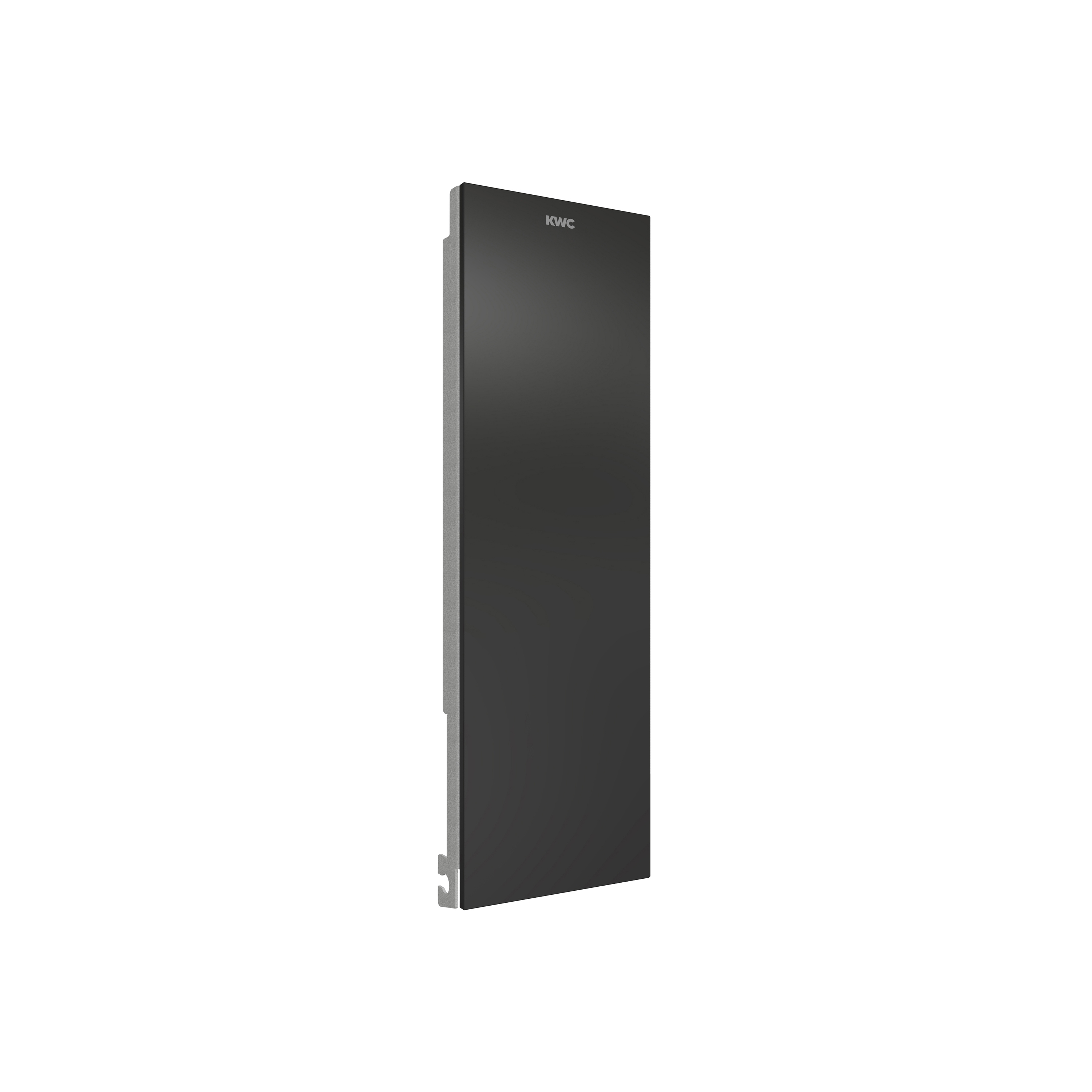 Produkt EXOS. Front mit schwarzem ESG-Glas für Seifenspender zur Unterputzmontage des Herstellers KWC Professional anzeigen