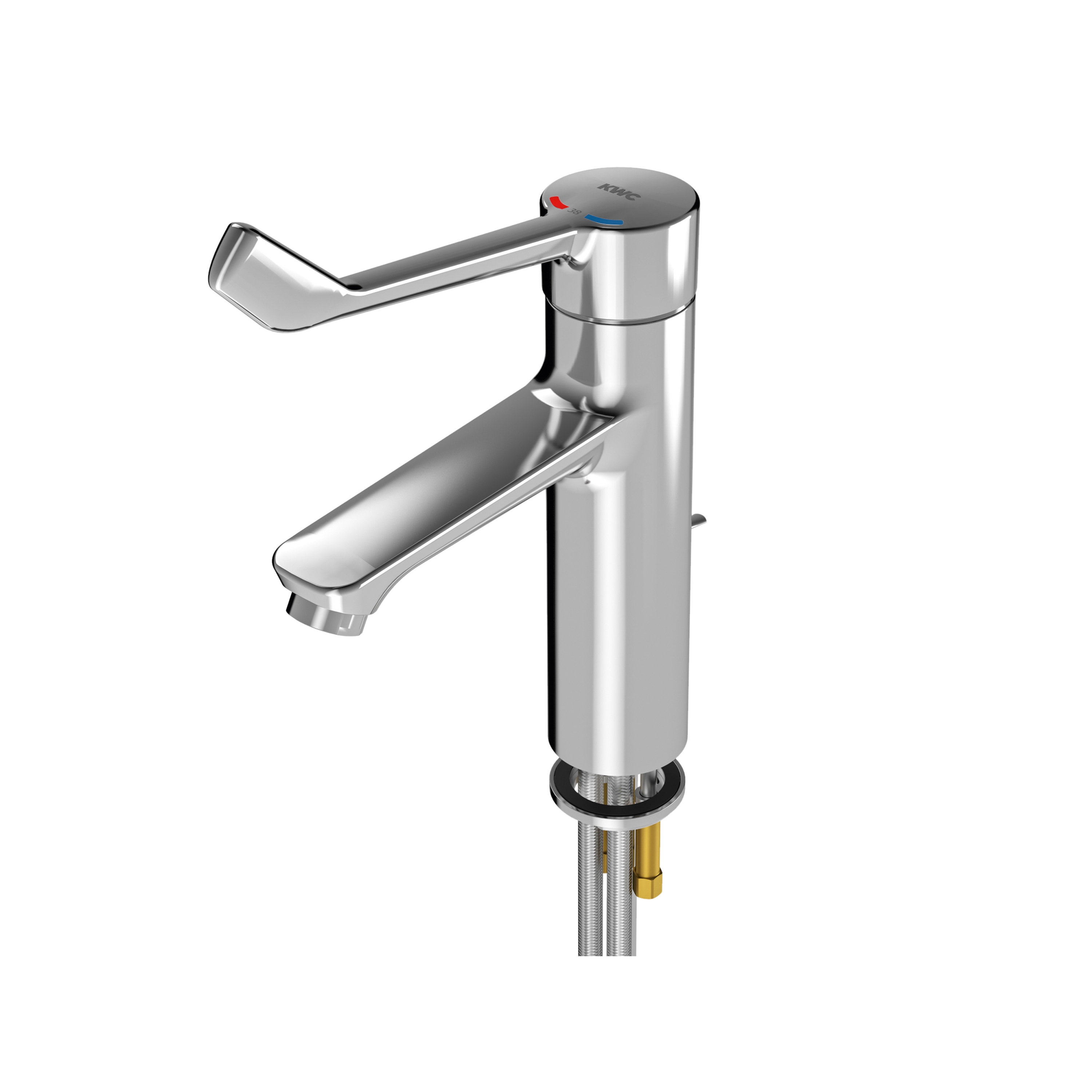 Display product F4LT-Med thermostatic single lever mixer with pop-up waste set from manufacturer KWC Professional
