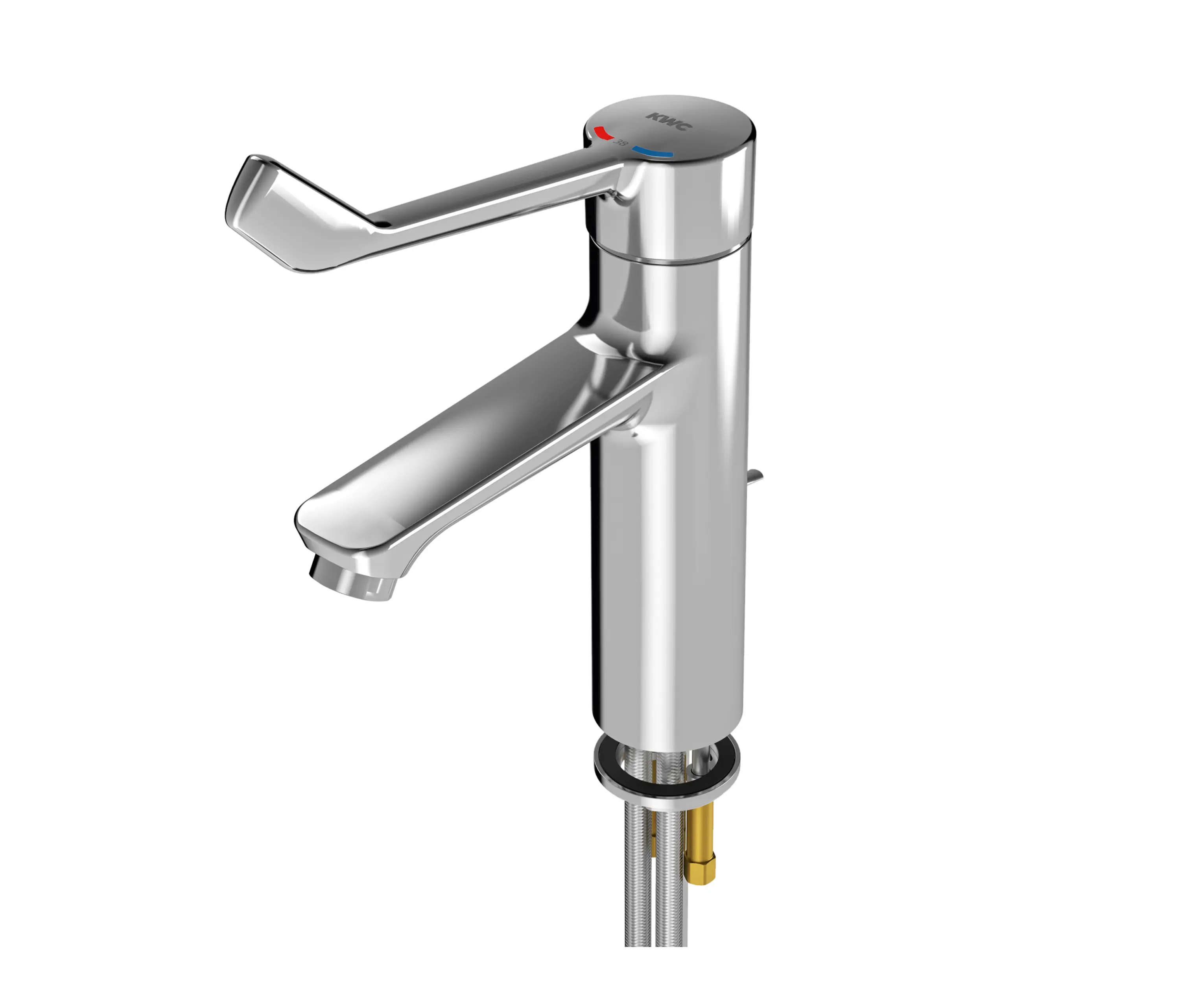 KWC Professional - F4LT-Med Grifo de pie monomando con termostato y barra de tracción