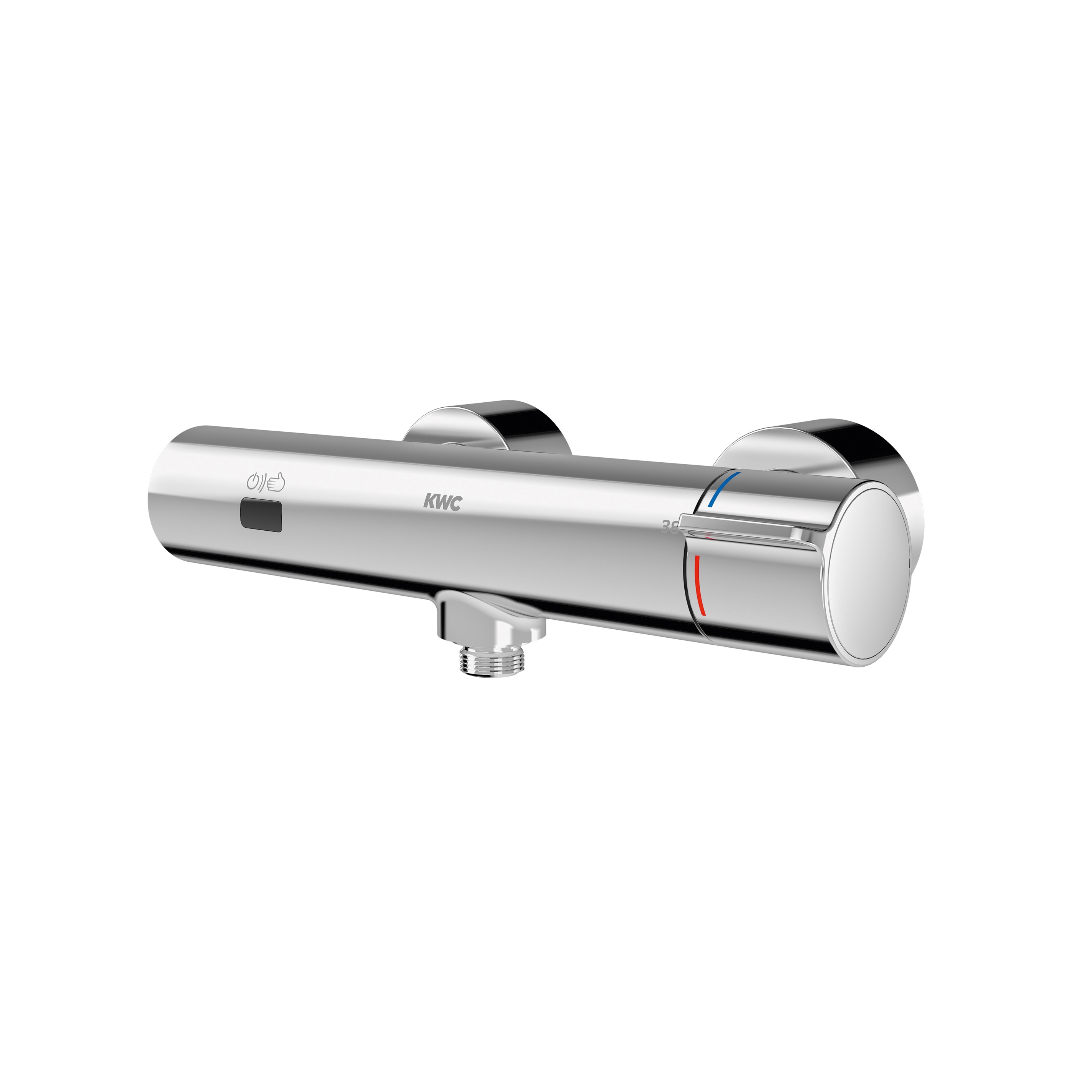 Display product F5E-Therm electronic thermostatic wall-mounted mixer with battery operation from manufacturer KWC Professional