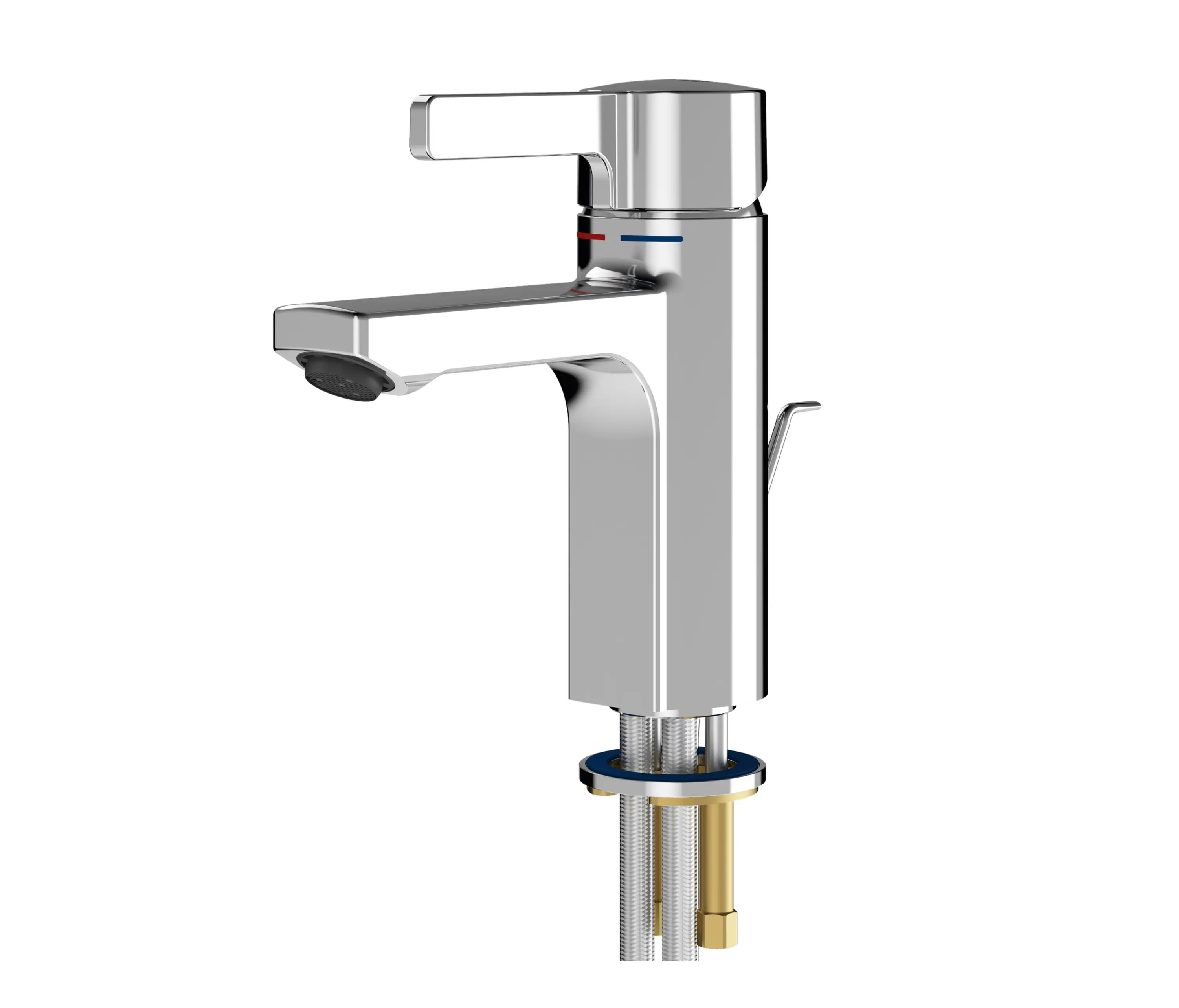 KWC Professional - F5L-Mix single-lever pillar mixer with pop-up waste