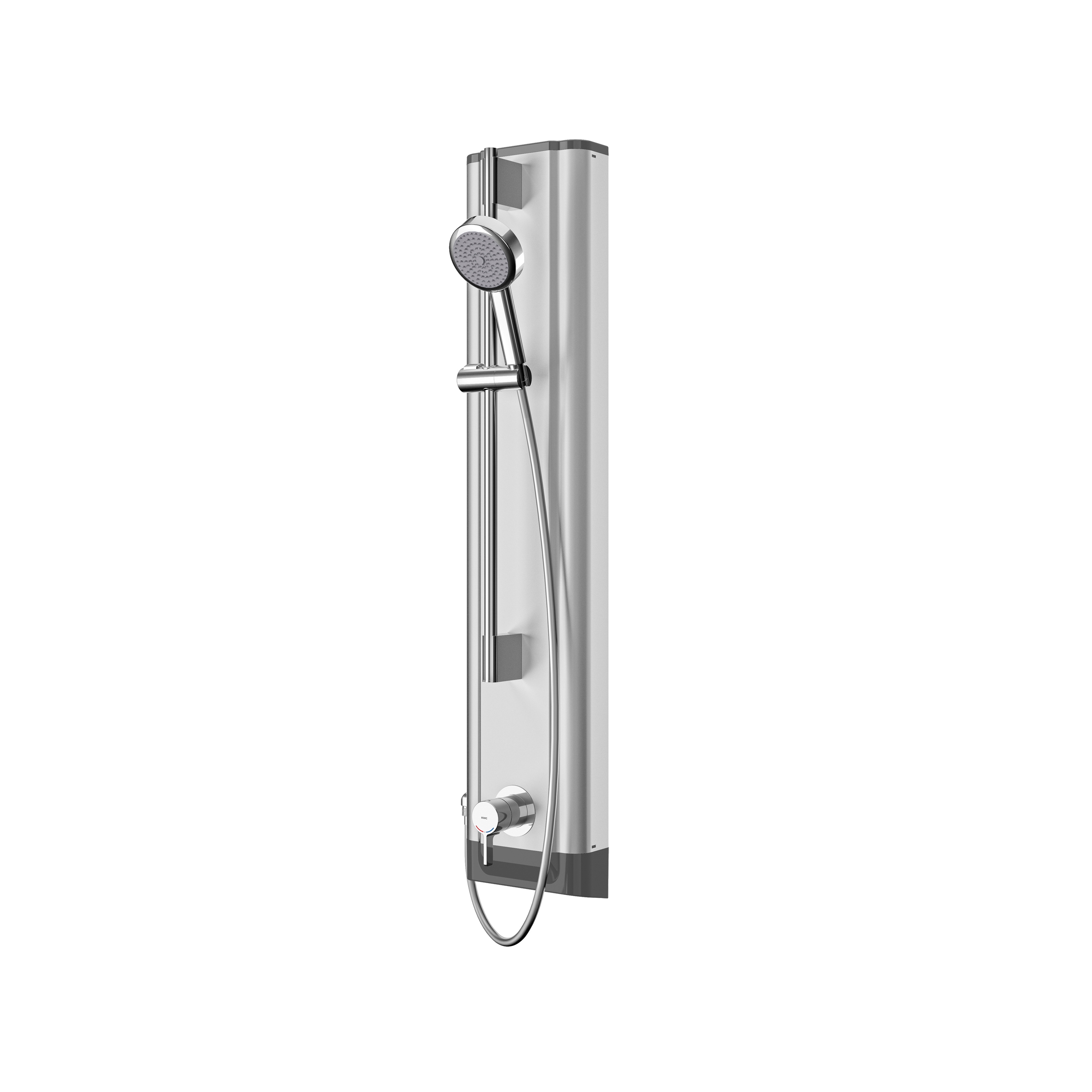 F5L-Therm stainless steel shower panel with hand shower fitting
