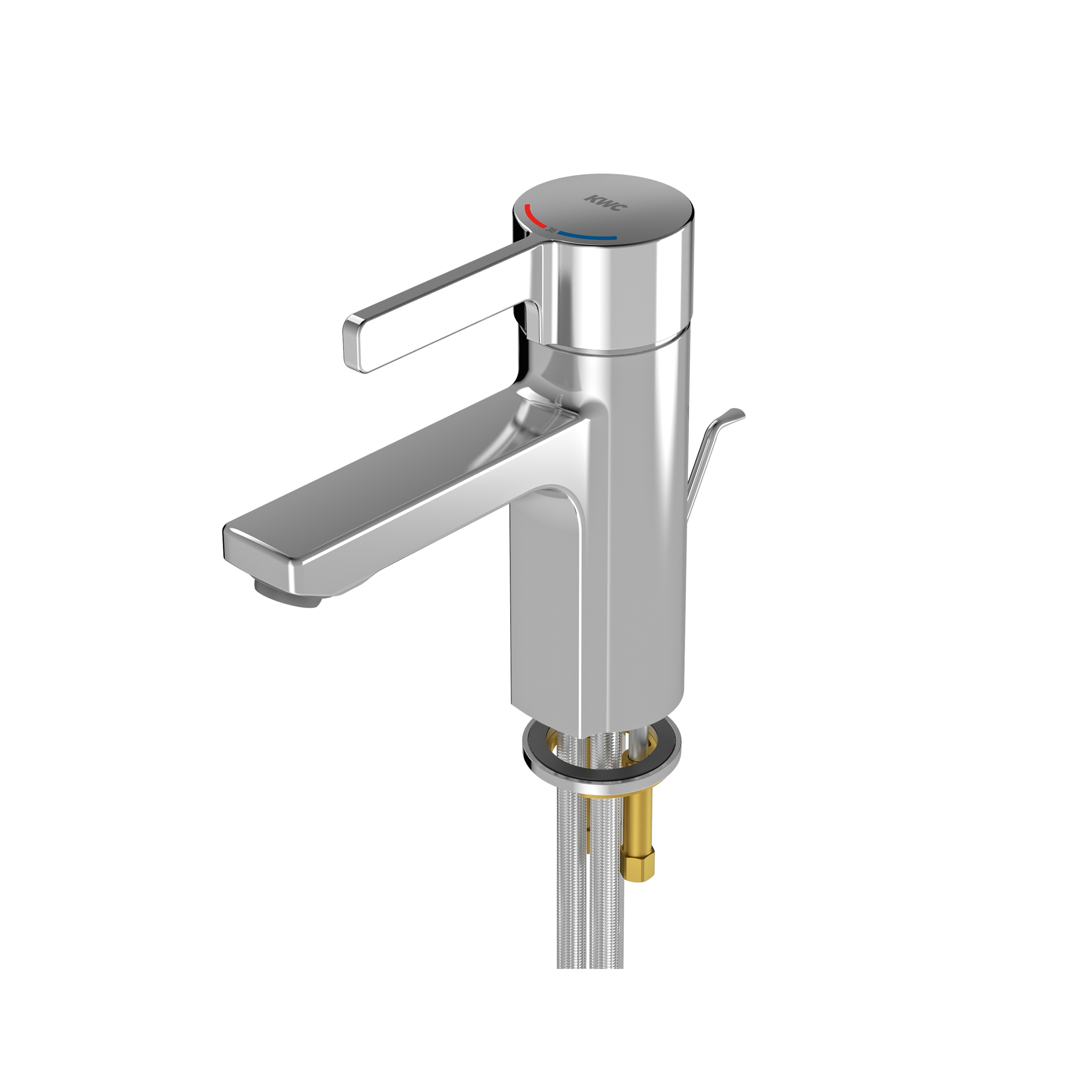 Display product F5L-Therm thermostatic single-lever pillar mixer with pop-up waste from manufacturer KWC Professional