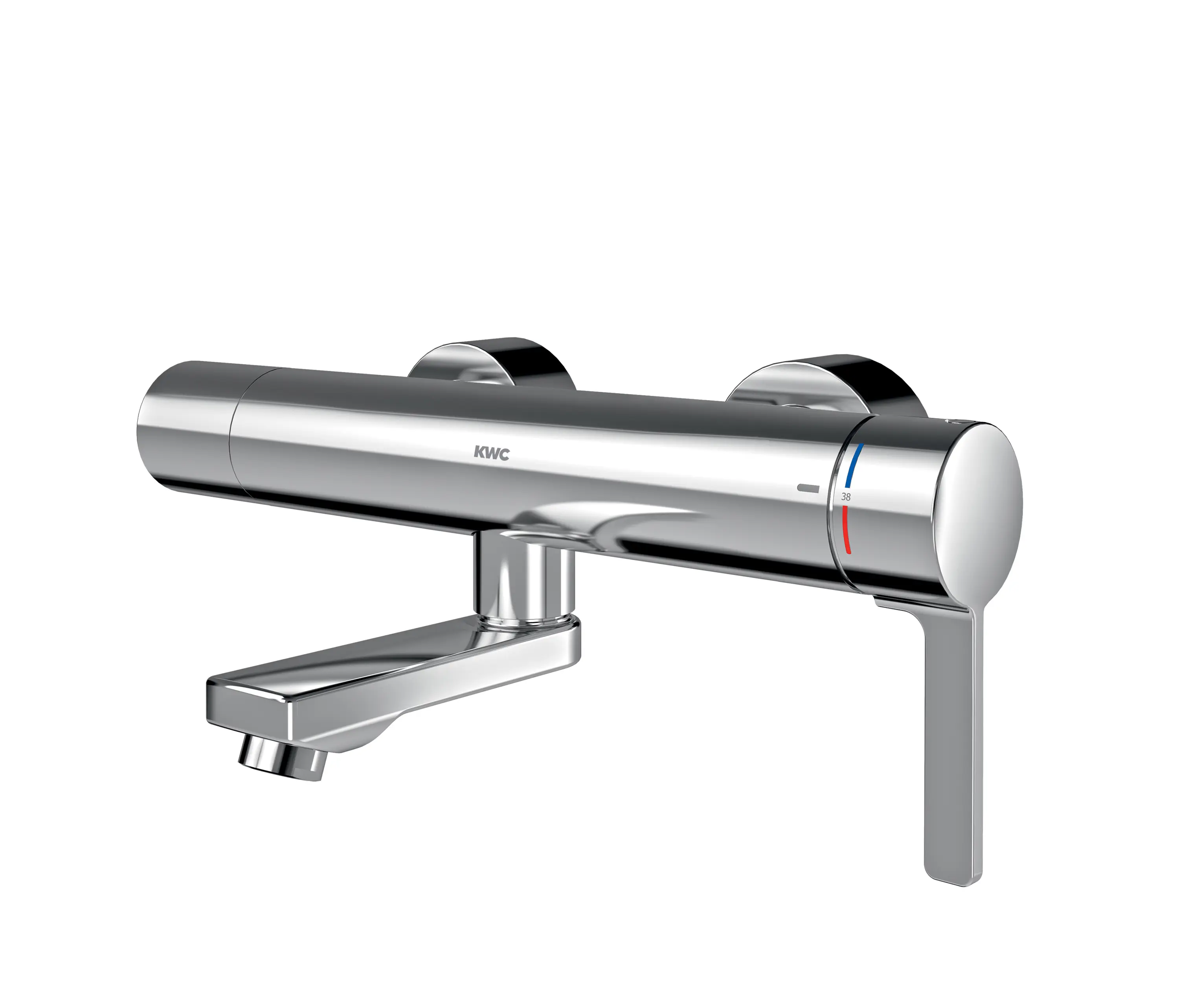 KWC Professional - F5L-Therm Grifo mural monomando de termostato con unidad higiénica premontada