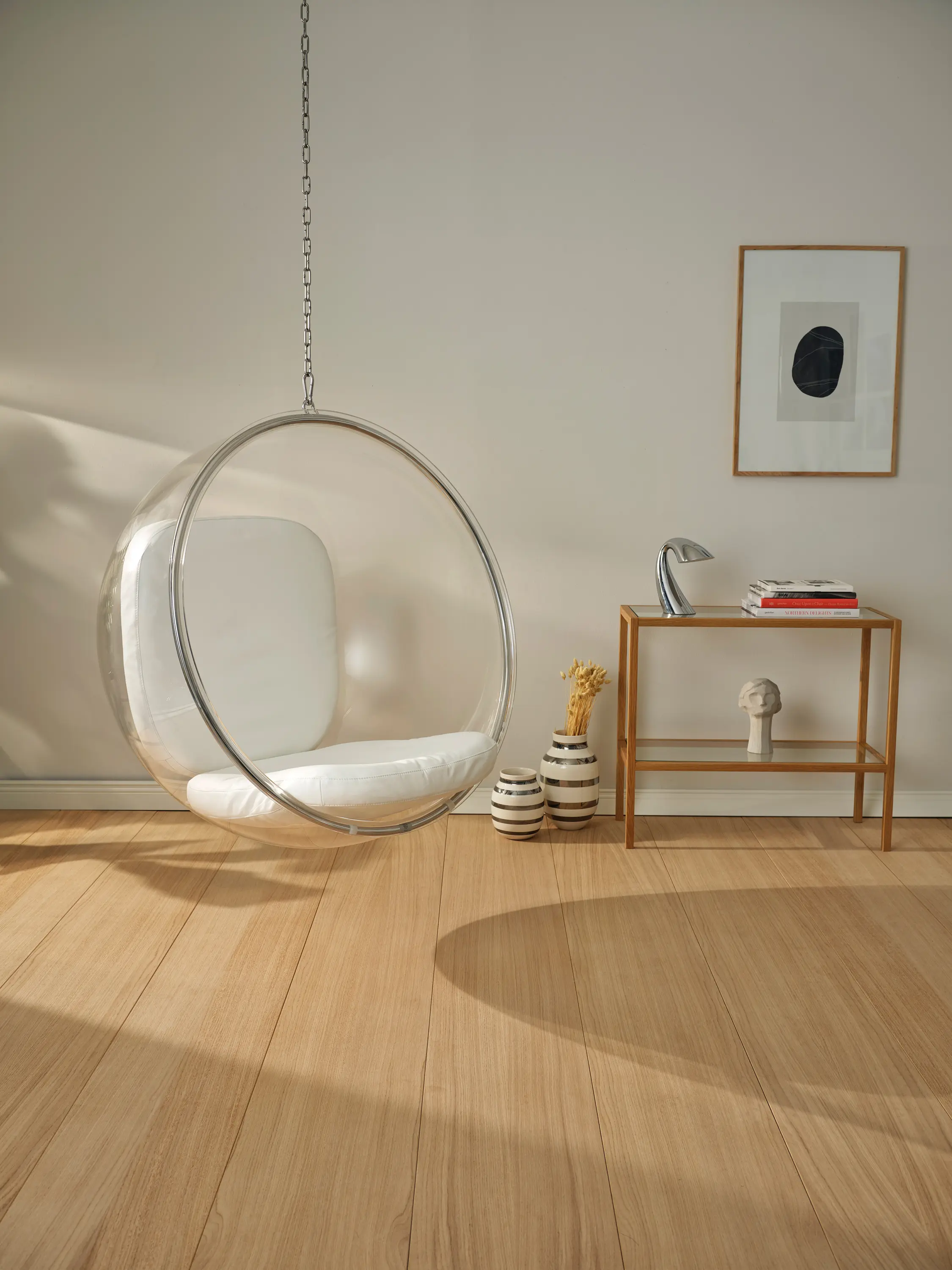 Eero Aarnio Originals - Bubble, natural colour leather cushions