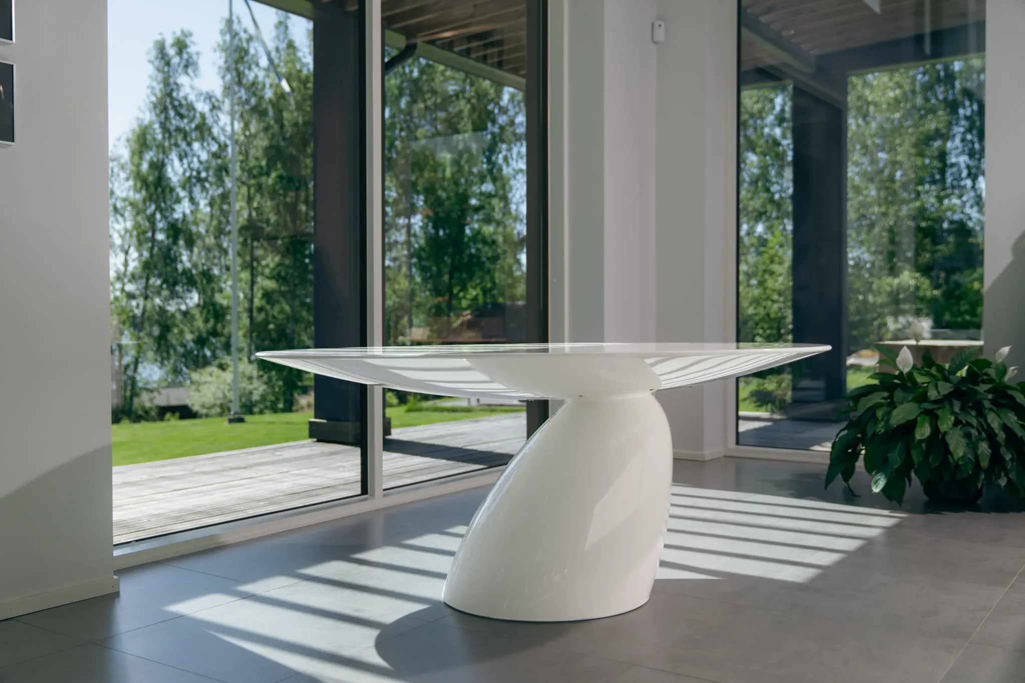 Eero Aarnio Originals - Parabel wooden, side table, stained walnut finish