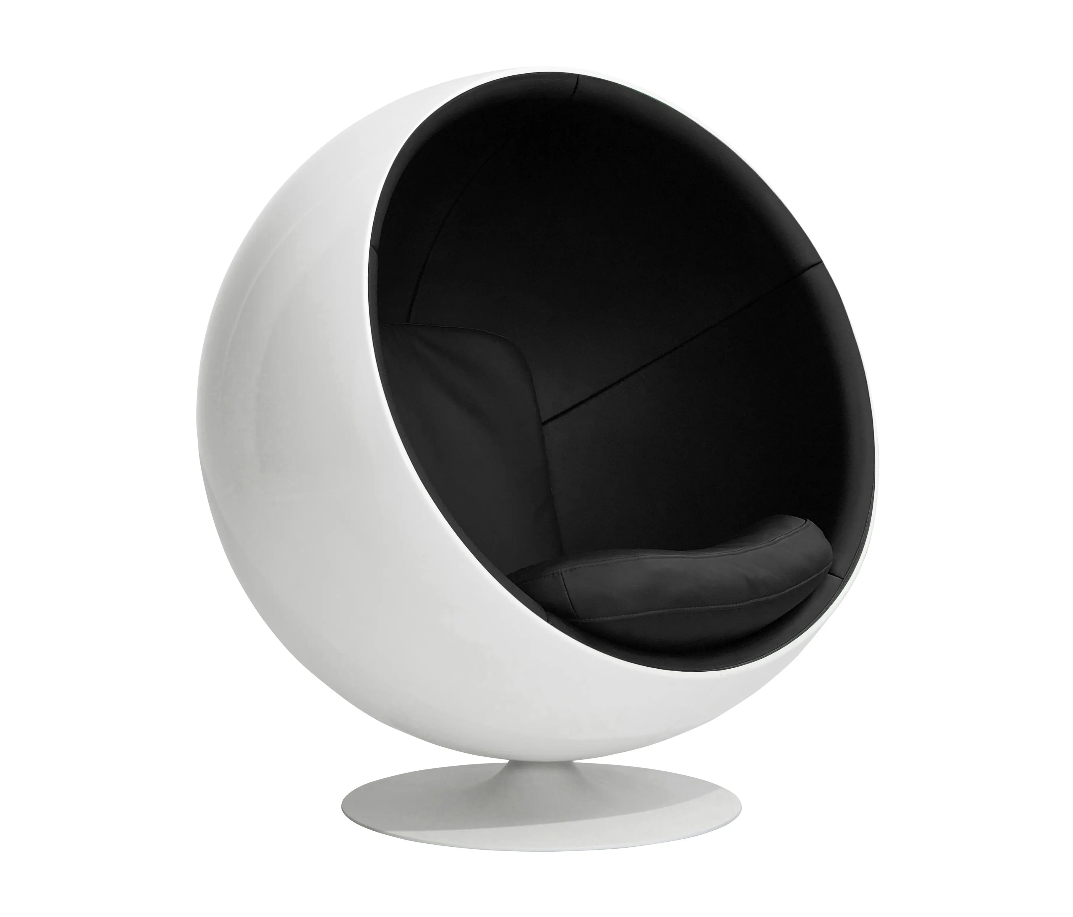 Eero Aarnio Originals - Ball chair, leather. Upholstery: natural leather, black
