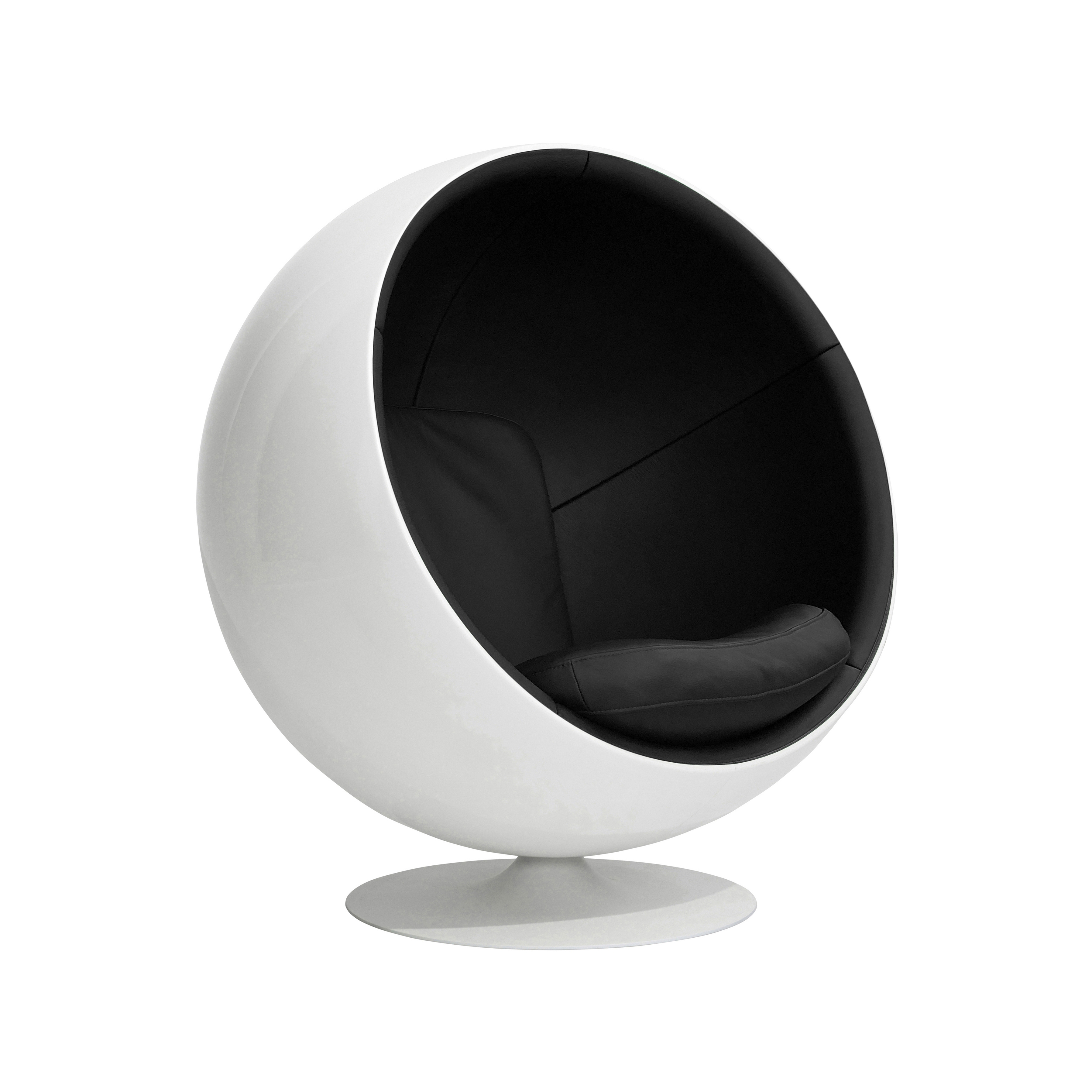 Display product Ball chair, leather. Upholstery: natural leather, black from manufacturer Eero Aarnio Originals