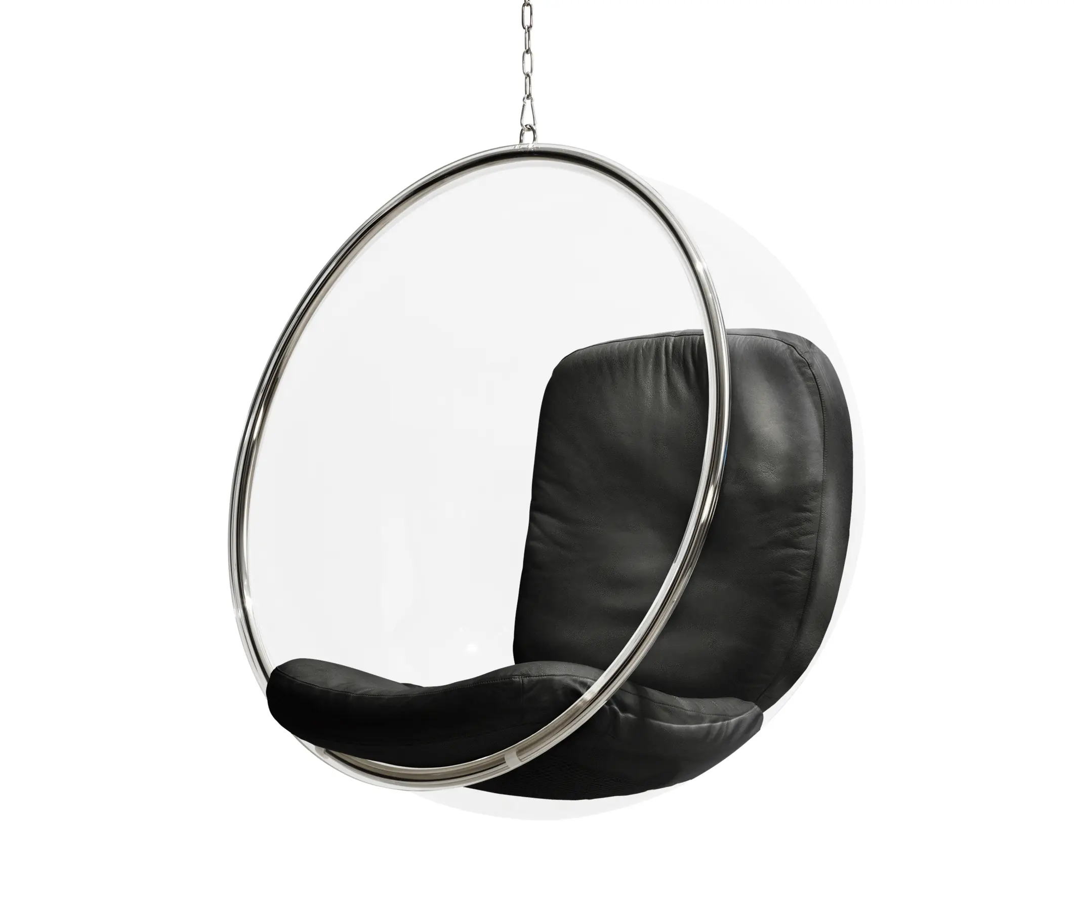 Eero Aarnio Originals - Bubble, black leather cushions
