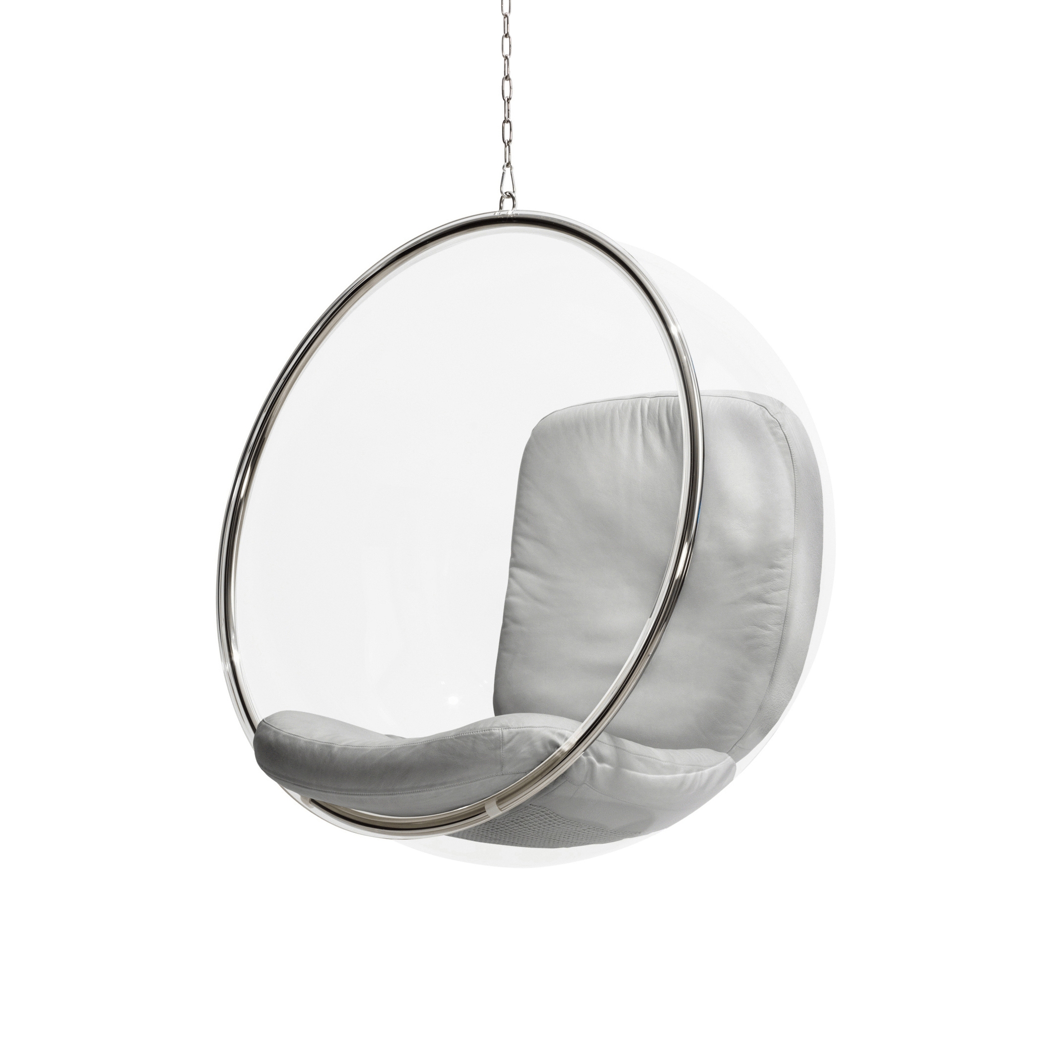 Bubble, silver leather cushions