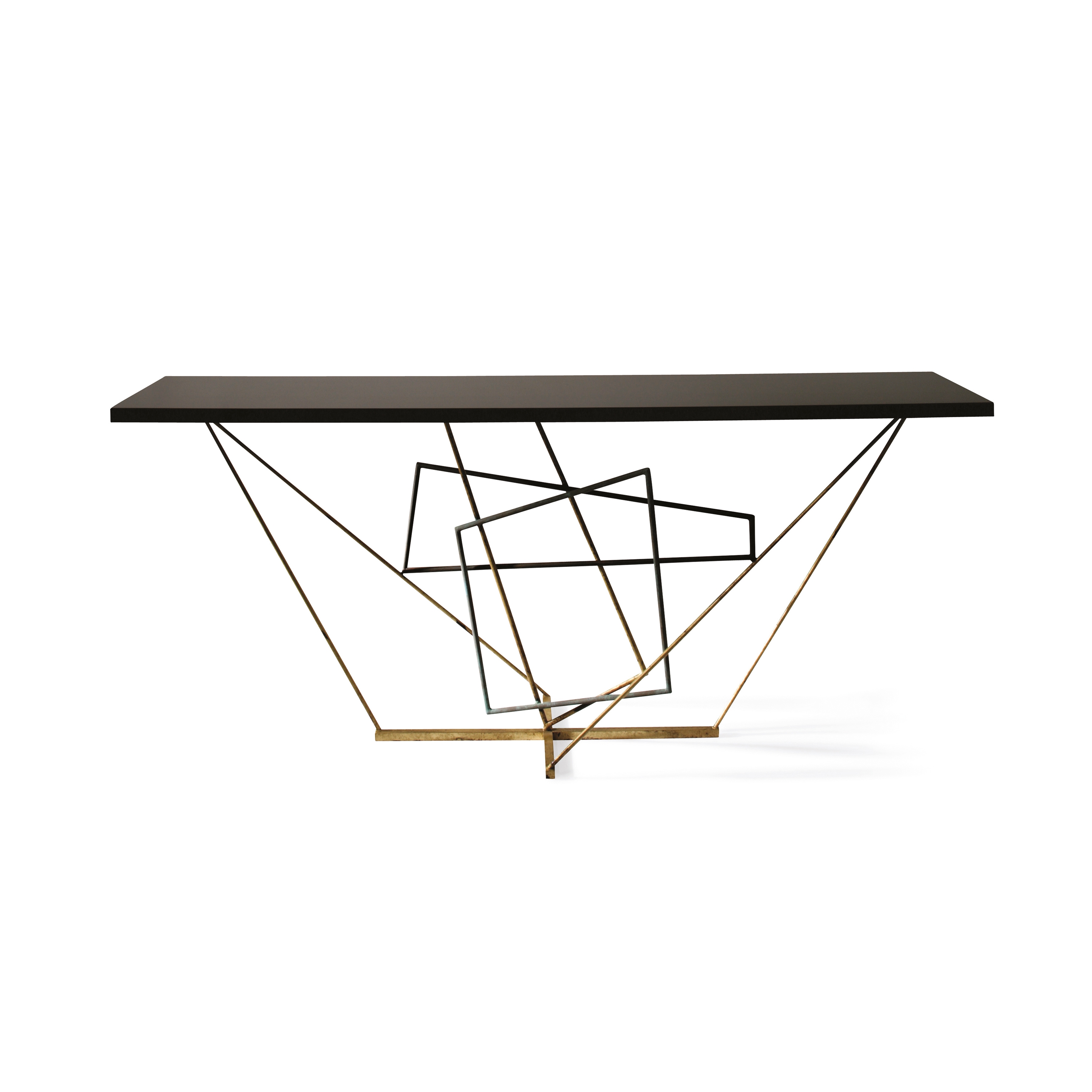 Rhomboid Console-Black Lacquer