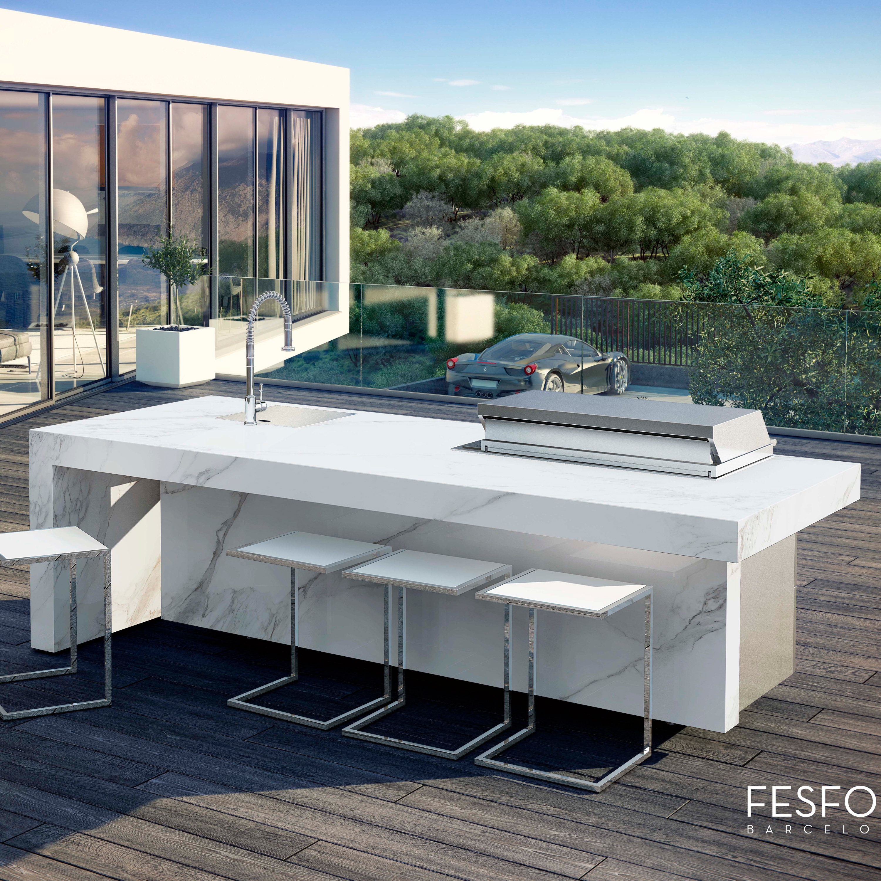 Mostrar el producto ISLA DE COCINA EN PORCELANICO KAUAI del fabricante Fesfoc