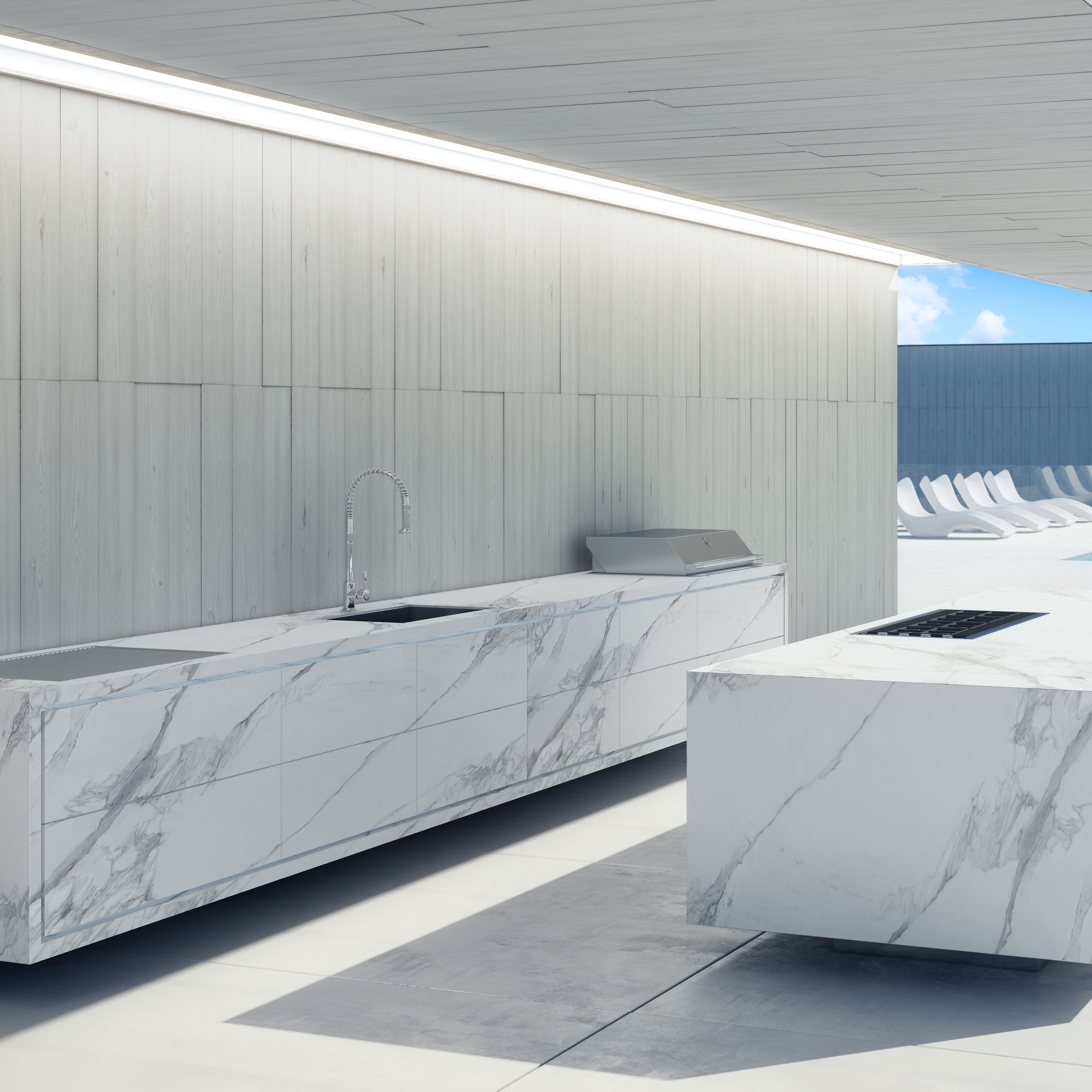 Mostrar el producto ISLA DE COCINA EXTERIOR EN PORCELANICO EMPIRE del fabricante Fesfoc