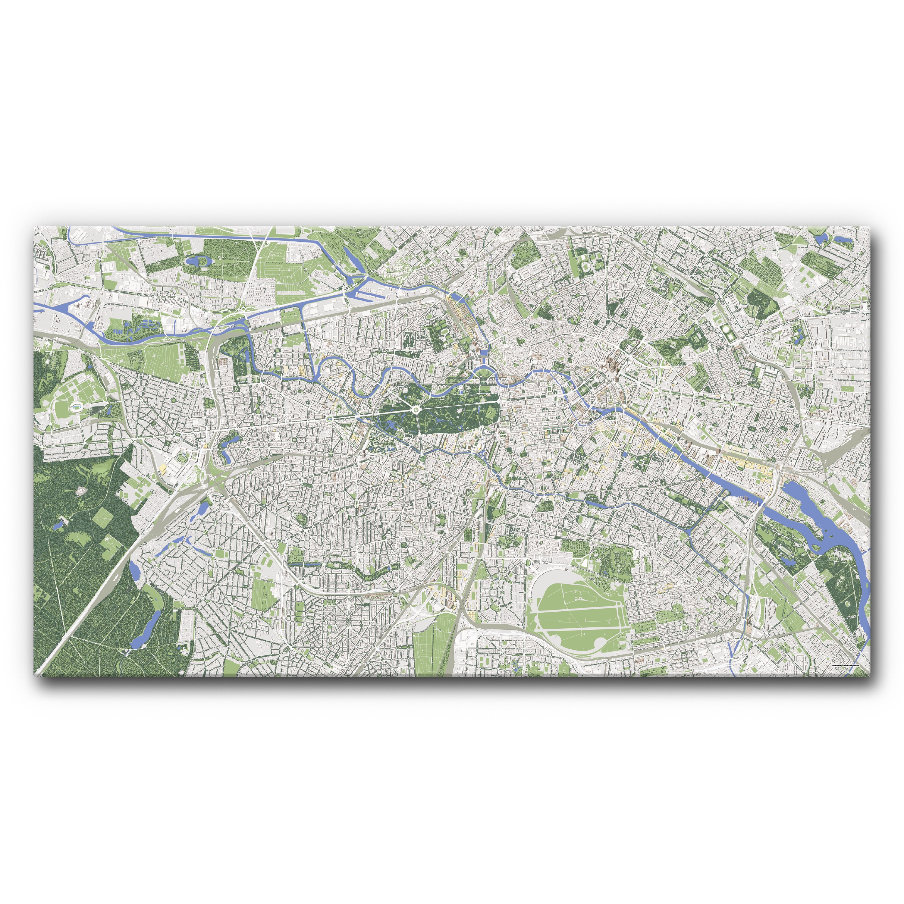 Display product Sound Absorbing Acoustic Frame Motif Berlin Map from manufacturer Akustikbild-Manufaktur