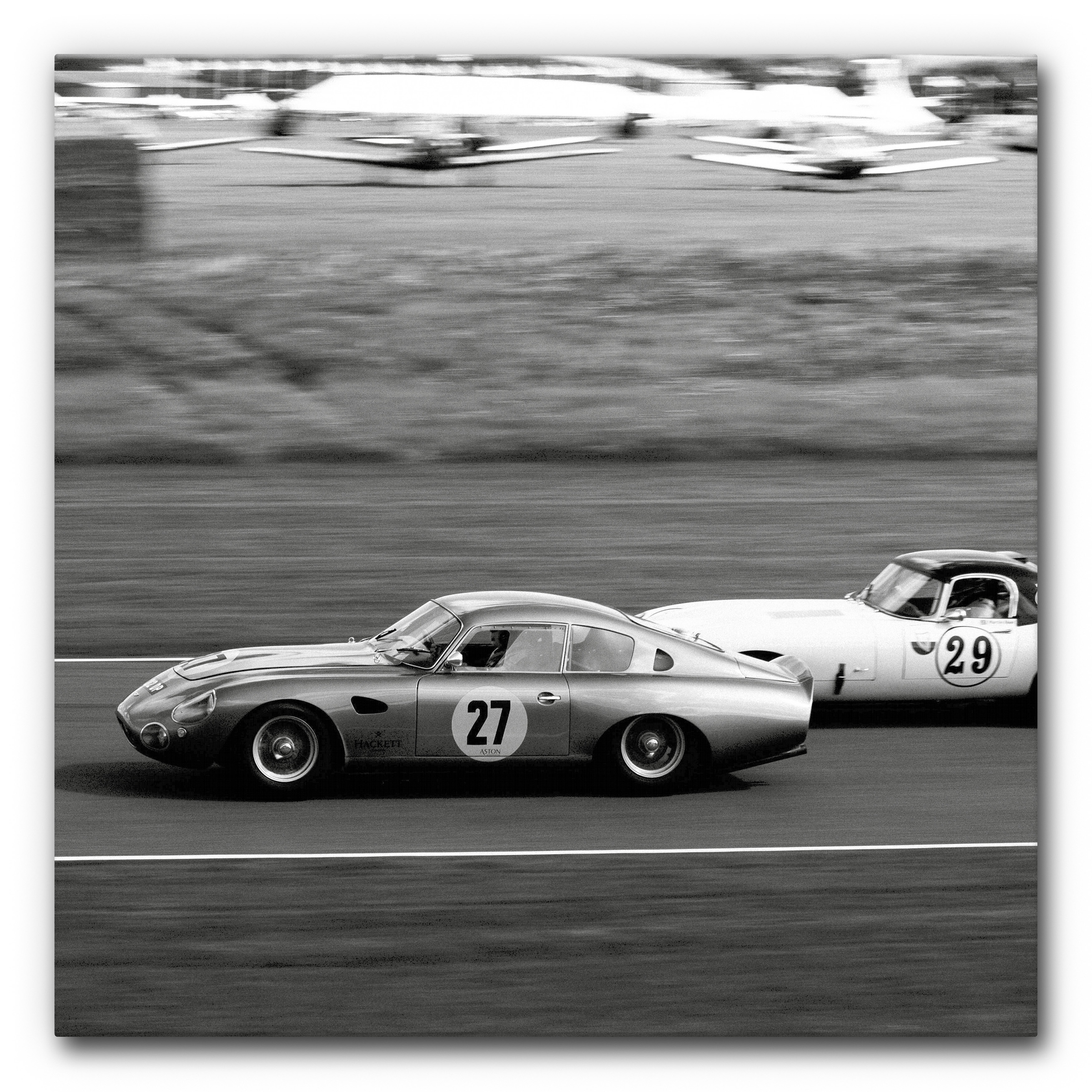 Display product Sound Absorbing Acoustic Frame Motif  Oldtimer Rennen from manufacturer Akustikbild-Manufaktur