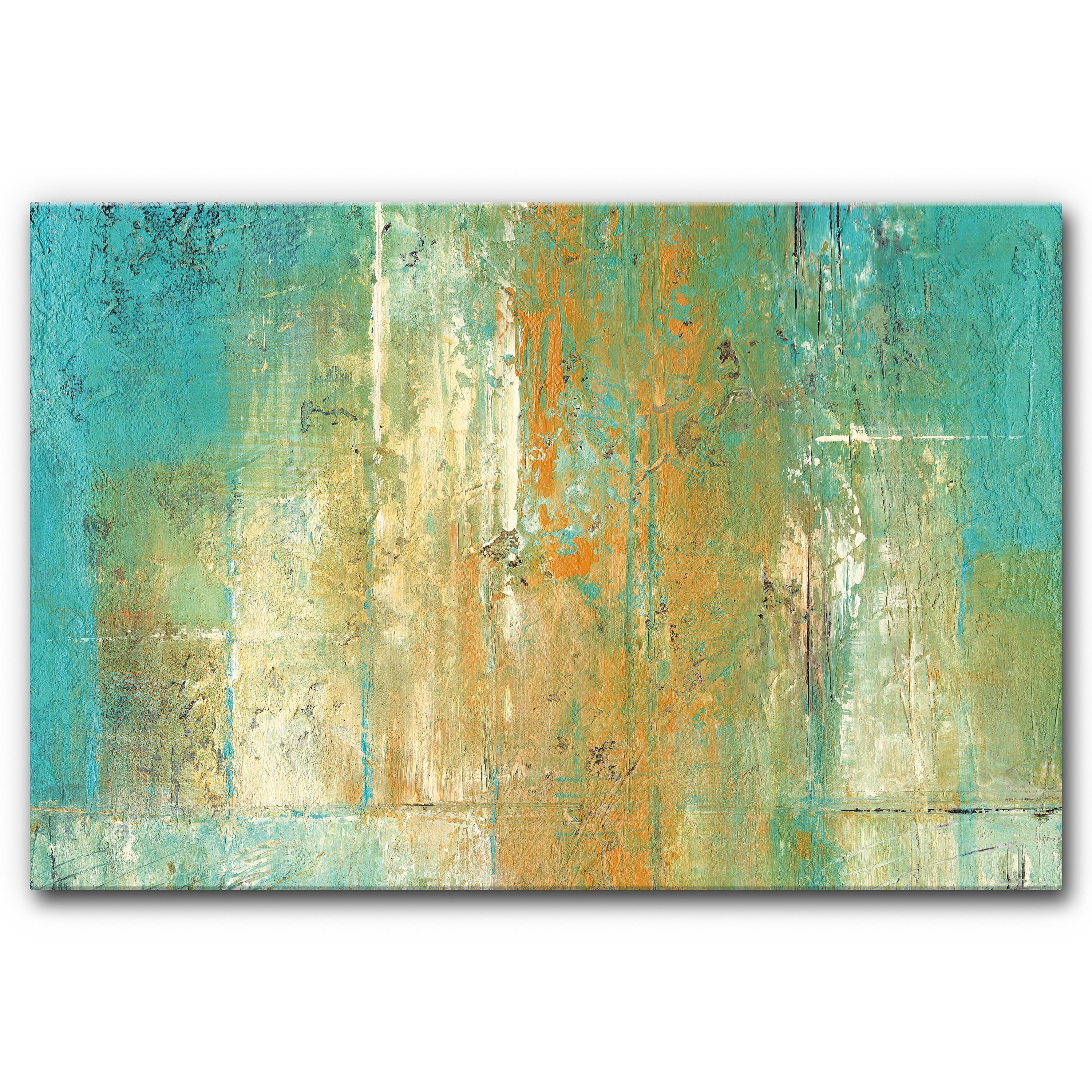 Sound Absorbing Acoustic Frame Motif Turquoise & Ocher