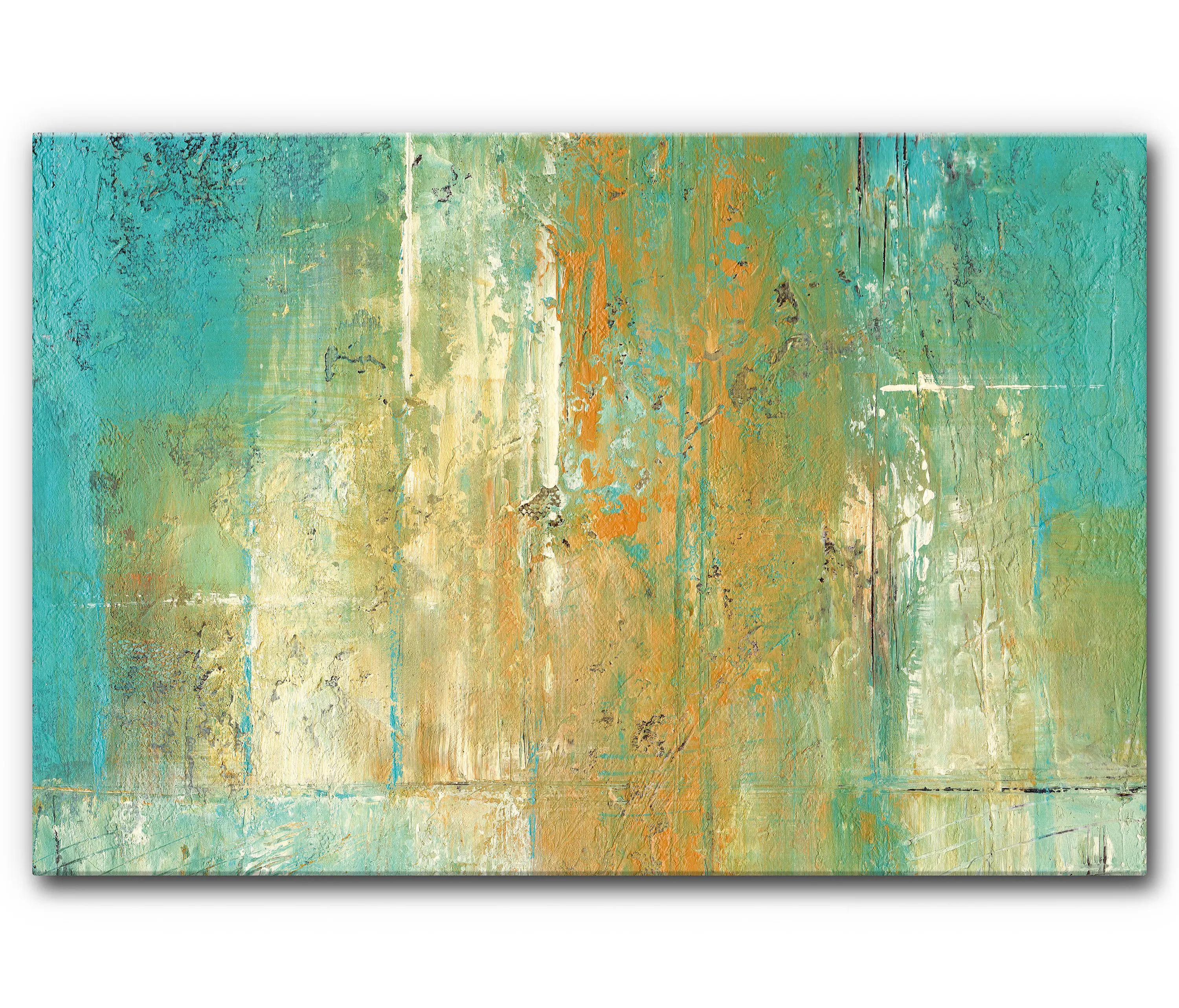 Akustikbild-Manufaktur - Schallabsorber Akustikbild Turquoise & Ocher