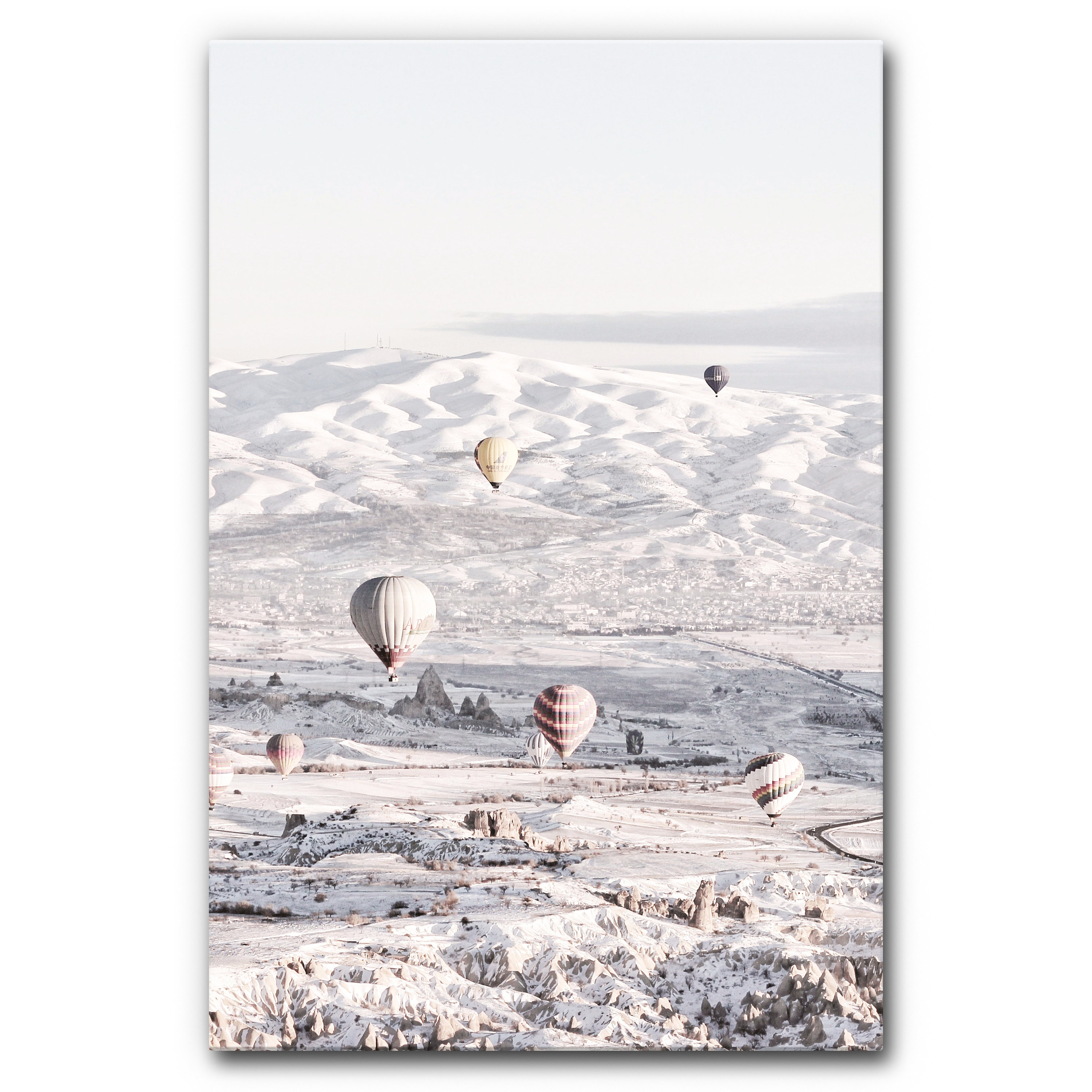 Display product Sound Absorbing Acoustic Frame Motif Winter Balloons from manufacturer Akustikbild-Manufaktur