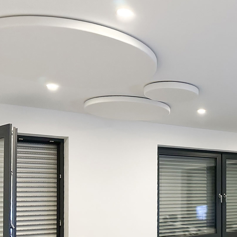 Display product OLC ūnus Ceiling – Round absorbers for ceilings from manufacturer Akustikbild-Manufaktur