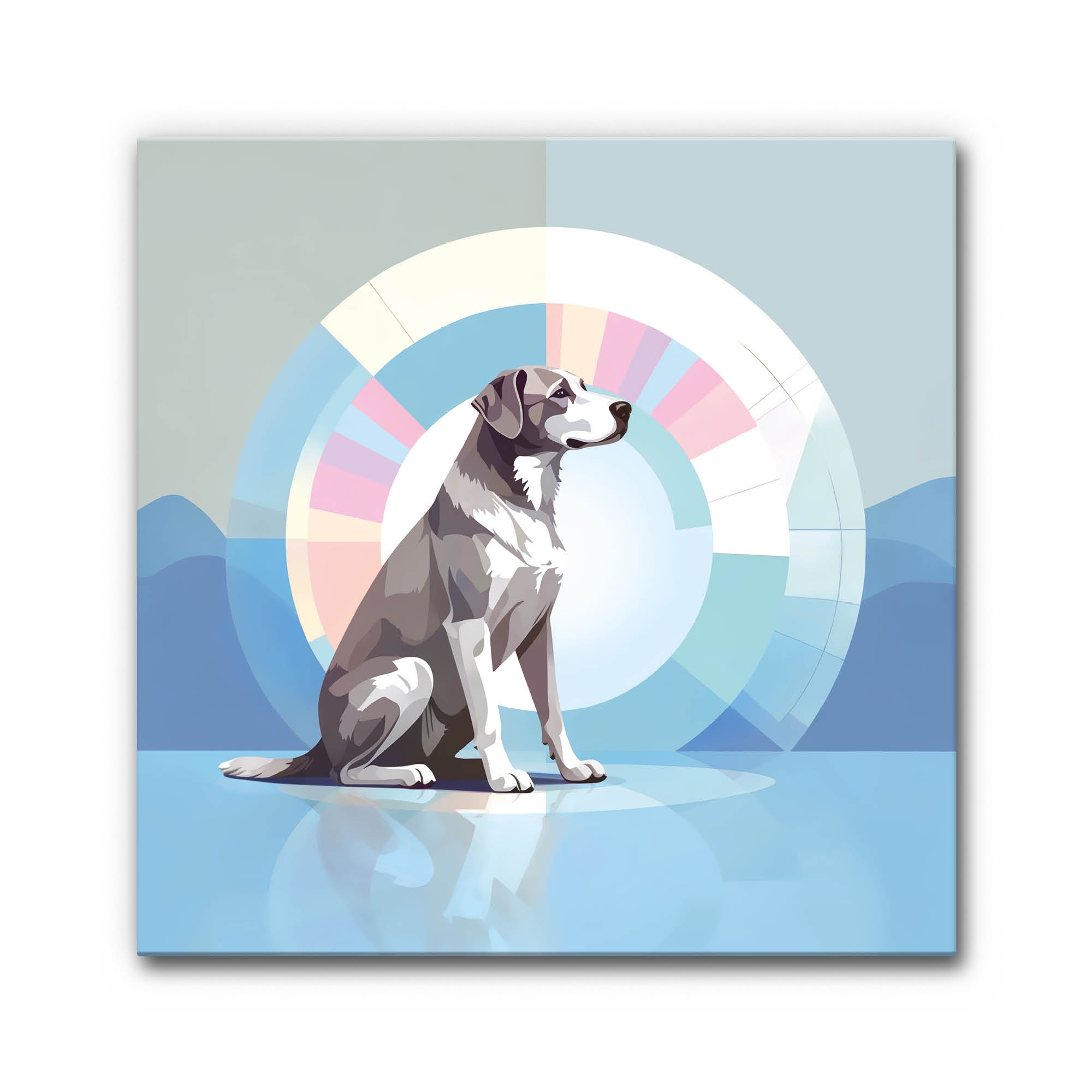 Mostra il prodotto Sound absorbing acoustic picture Halo Dog del produttore Akustikbild-Manufaktur