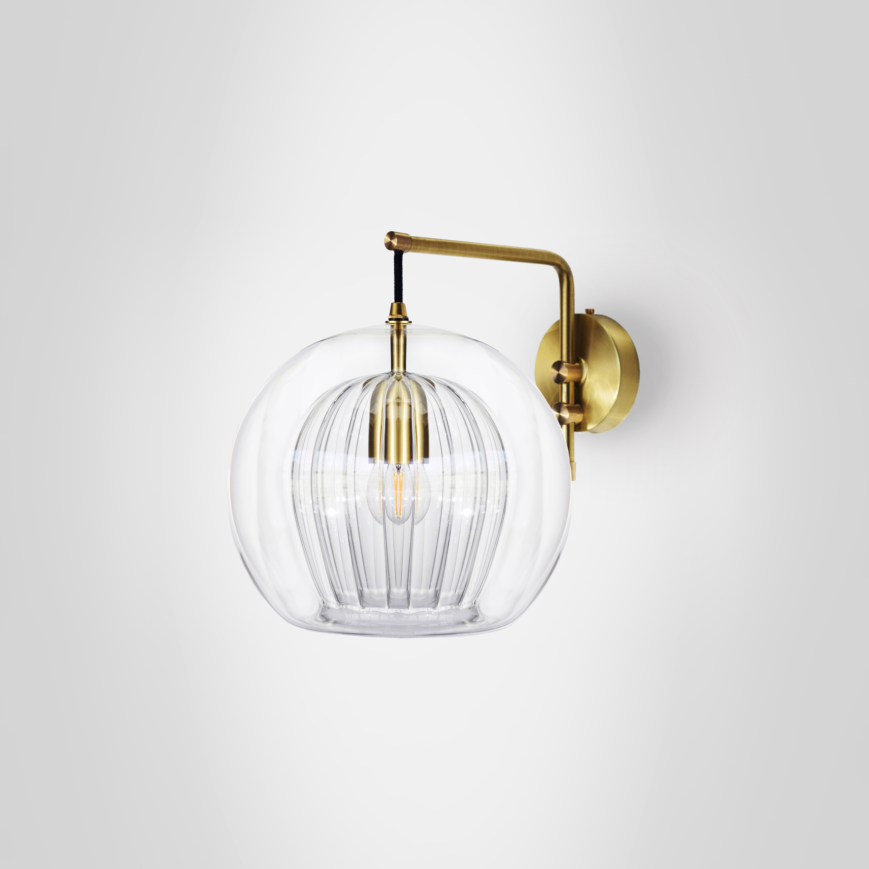 Pleated Crystal Wall Light - Clear