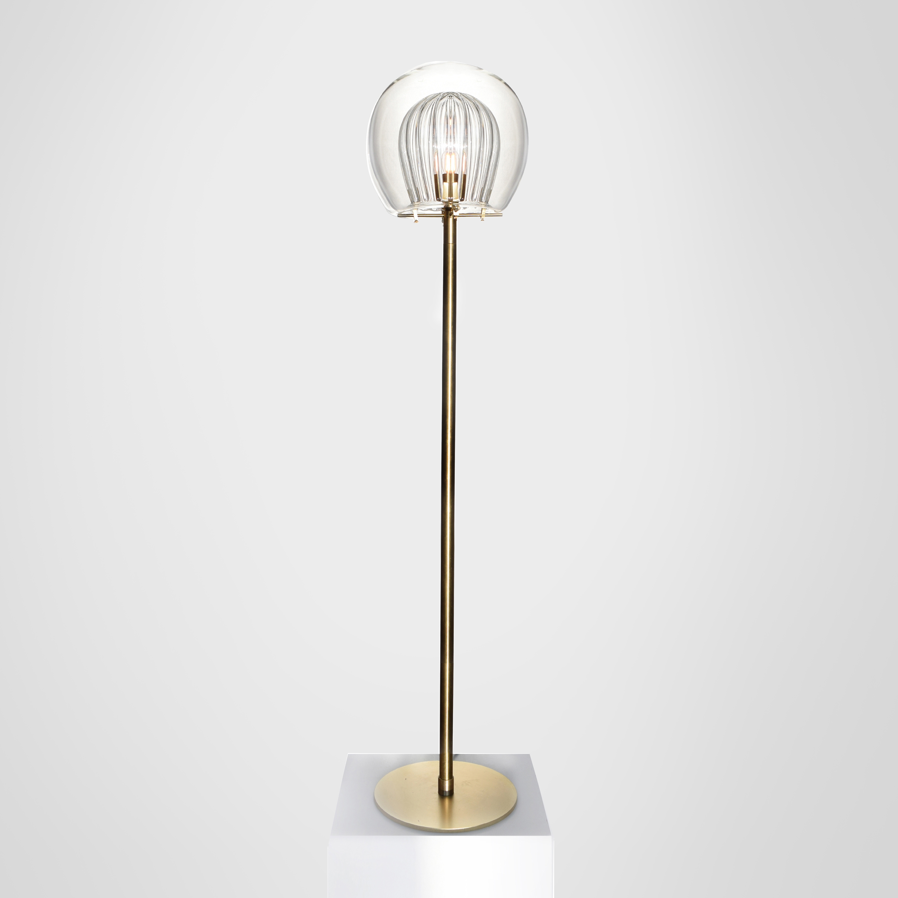 Pleated Crystal Floor Light - Clear