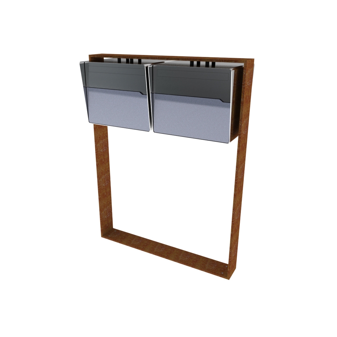 Brevis Briefkastenständer | Design letter box "Brevis", double
horizontal