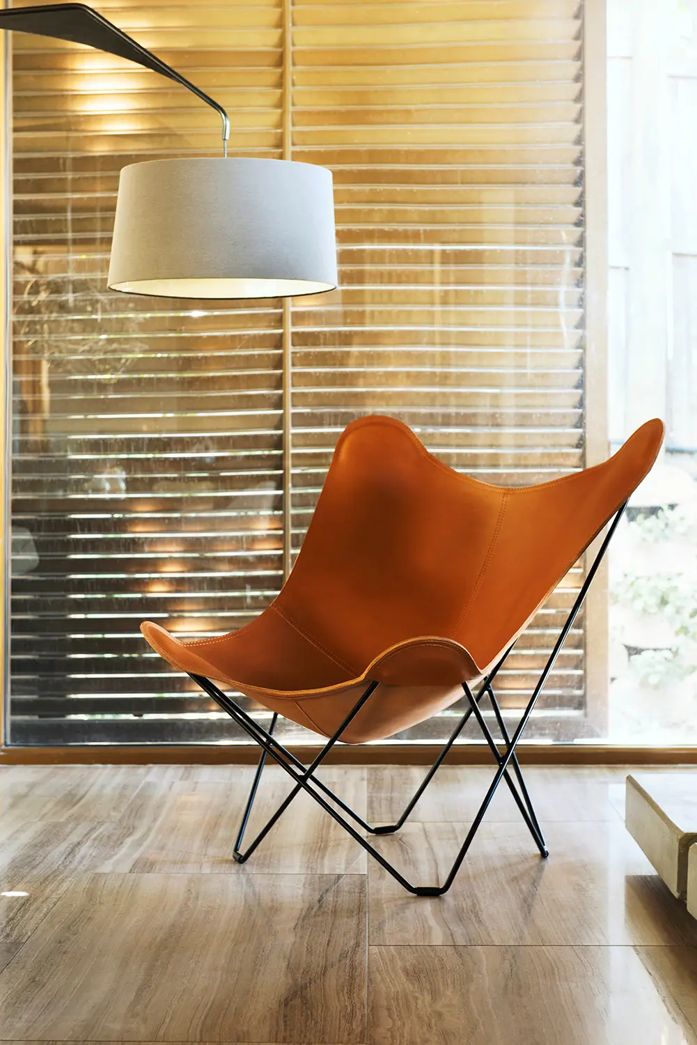 Cuero Design - Pampa Mariposa Butterfly Chair Chocolate Chrome Frame