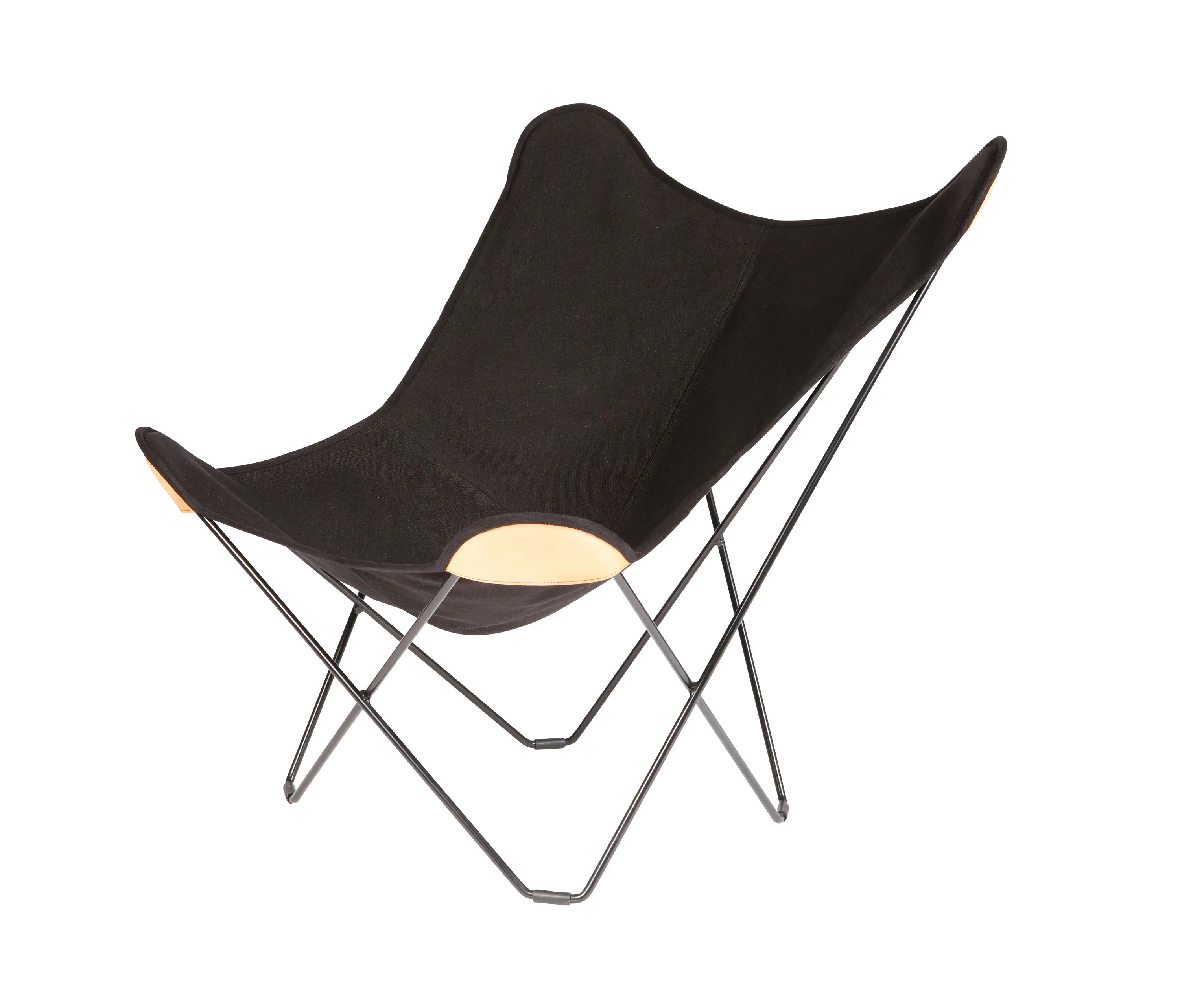 Cuero Design - Canvas Mariposa Butterfly Chair Black Black Frame